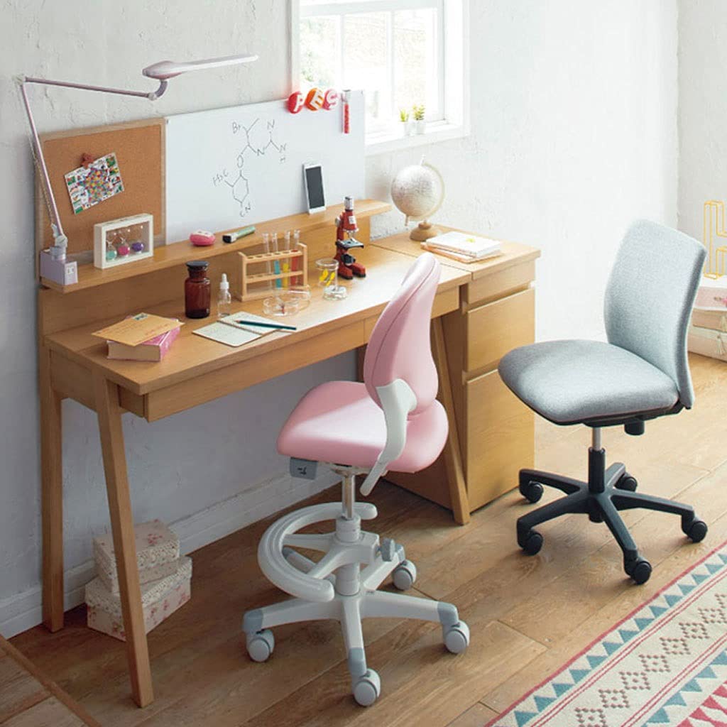 Ergonomic Office & Gaming Chair - Adjustable Height Computer Desk Chair with Lumbar Support for Adults & Kids - Fabric Blue Study Chair for Home, Office, and Online Learning