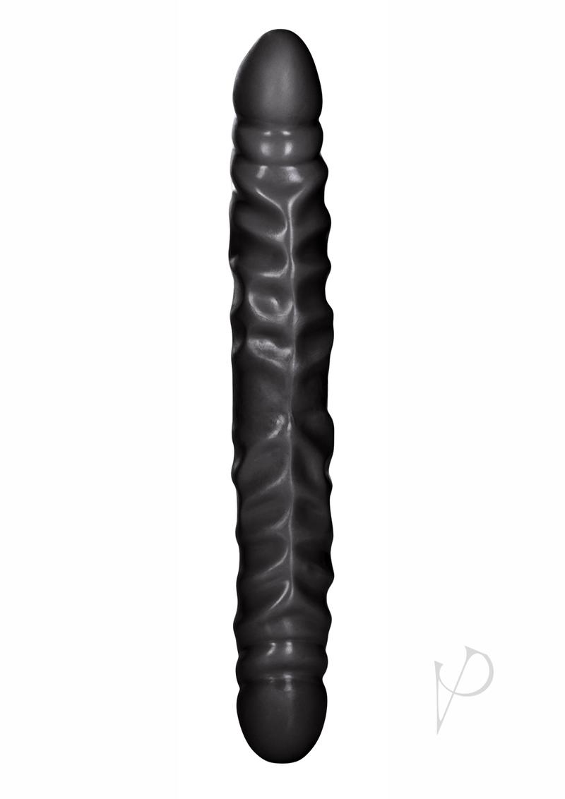 Black Veined Double Dildo 12 Inch - Realistic Dual-Ended Adult Toy for Couples & Solo Play - Perfect for Partnered Fun or Strap-On Harness Use