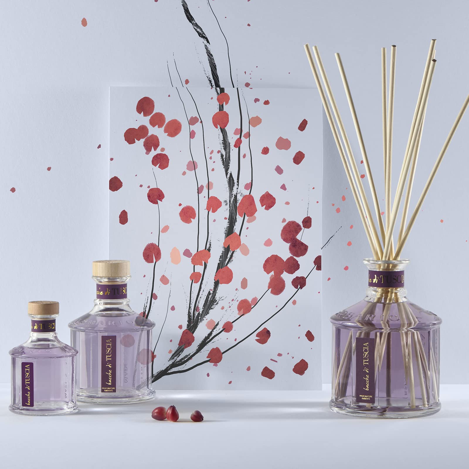 Erbario Toscano Tuscia Berry Home Fragrance Diffuser 1L - Long-Lasting Aromatherapy Oil Diffuser for Living Room, Bedroom & Office