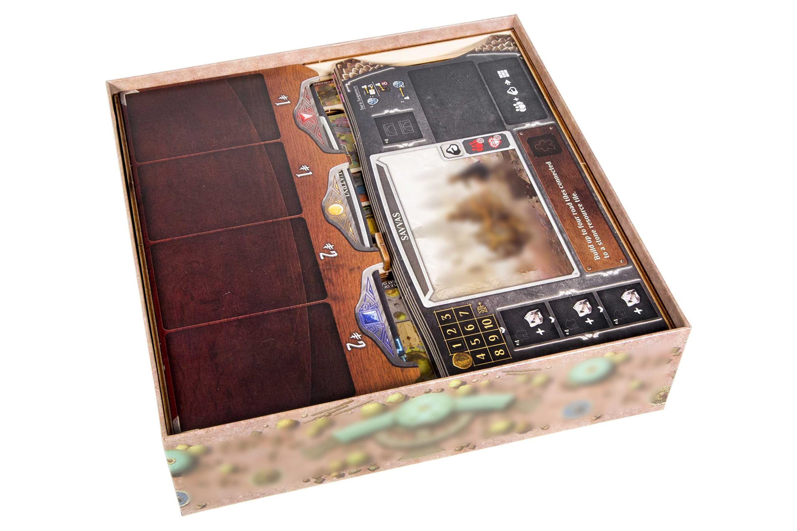 Premium Wooden Game Organizer for Founders of Gloomhaven - The Broken Token Storage Box with Multiple Trays | Perfect for Board Game Storage & Organization