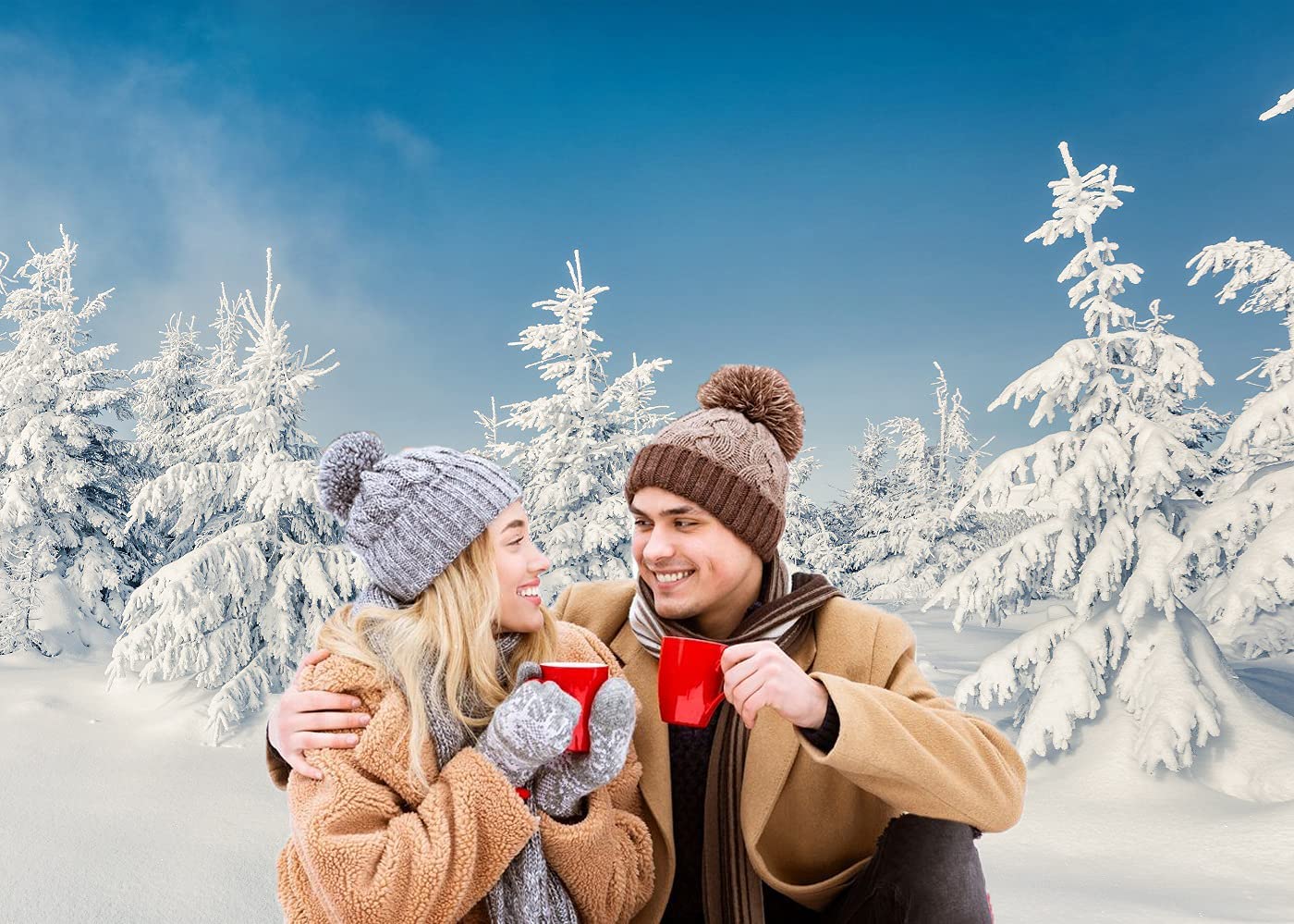8x6FT Winter Christmas Backdrop - Natural Snowy Forest with Snowflakes & Snowfall for Xmas Party, Home Decor, Photo Studio Props | Perfect for Holiday Photos, Festive Decorations & Seasonal Events