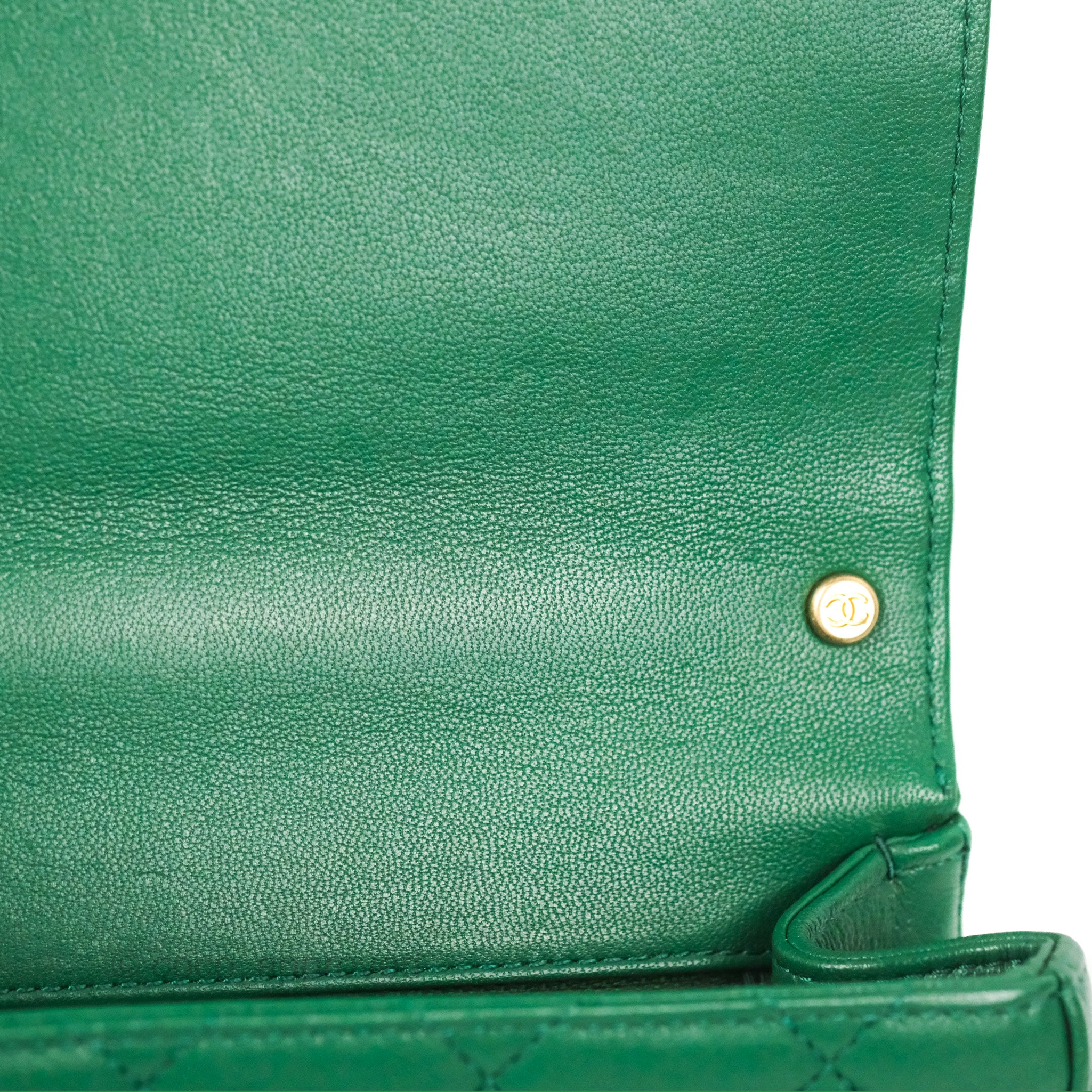 Chanel Chain Infinity Top Handle Bag - Green Lambskin Leather with Aged Gold Hardware - Luxury Crossbody Shoulder Bag for Women, Perfect for Parties, Weddings & Evening Events