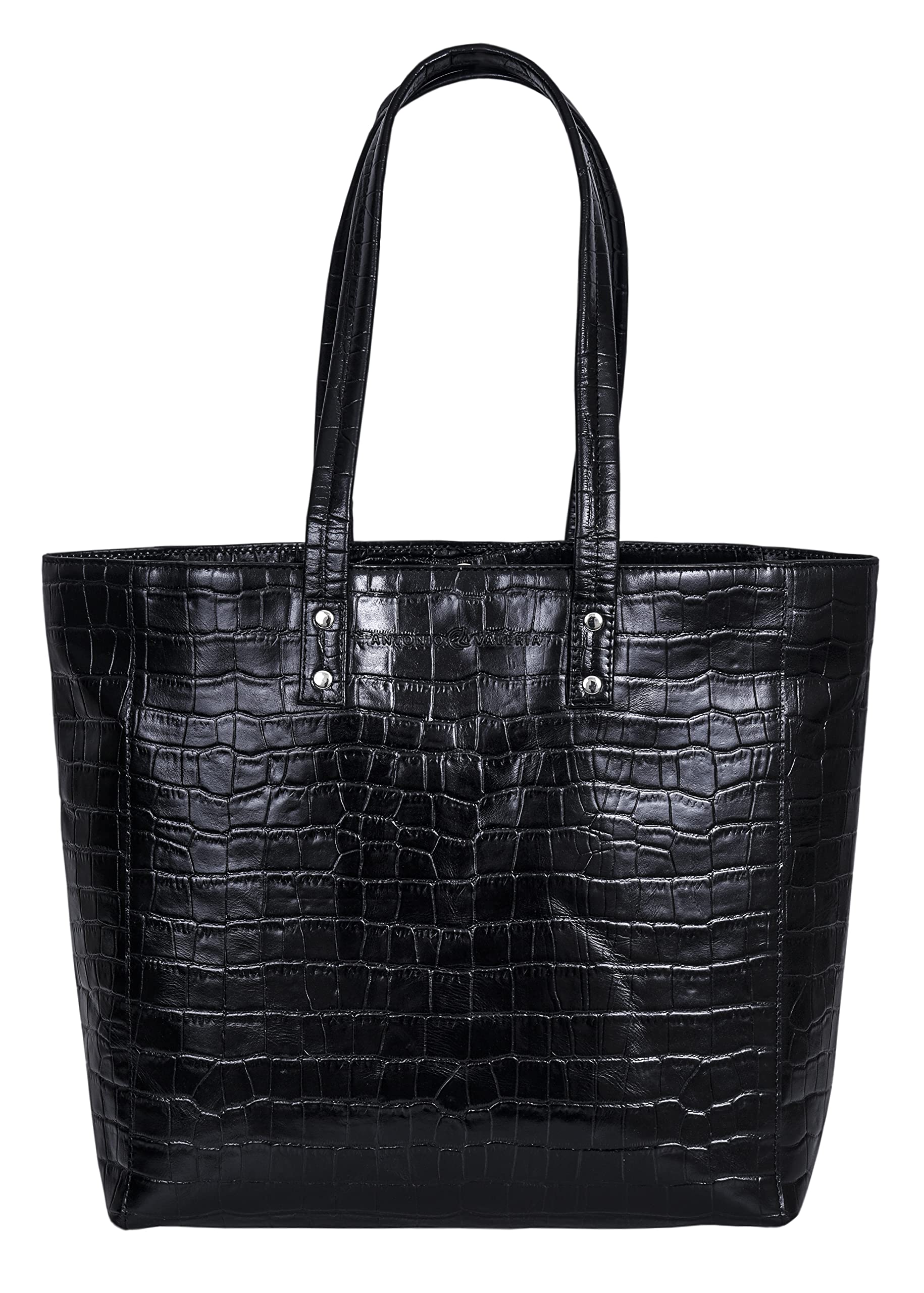 ANTONIO VALERIA Alexis Genuine Leather Tote Bag for Women - Stylish Top Handle Shoulder Purse for Work, Travel & Everyday Use