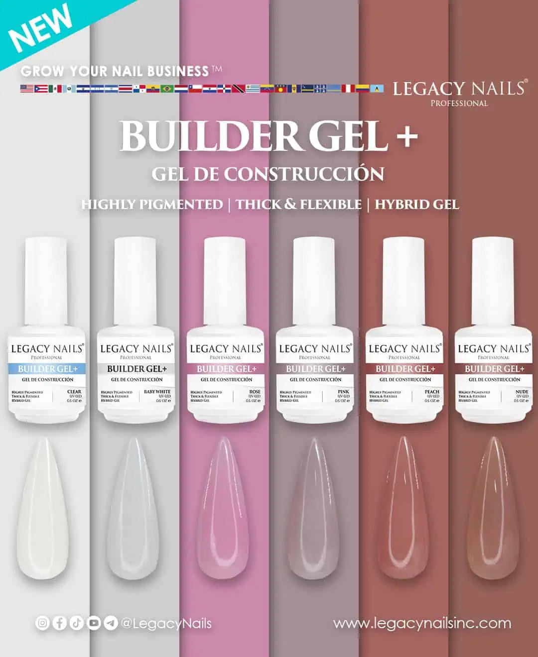 LEGACY BUILDER GEL - Professional Nail Builder Gel for Strong, Long-Lasting Nails | Perfect for Salon & Home Manicures, Nail Extensions & Nail Art