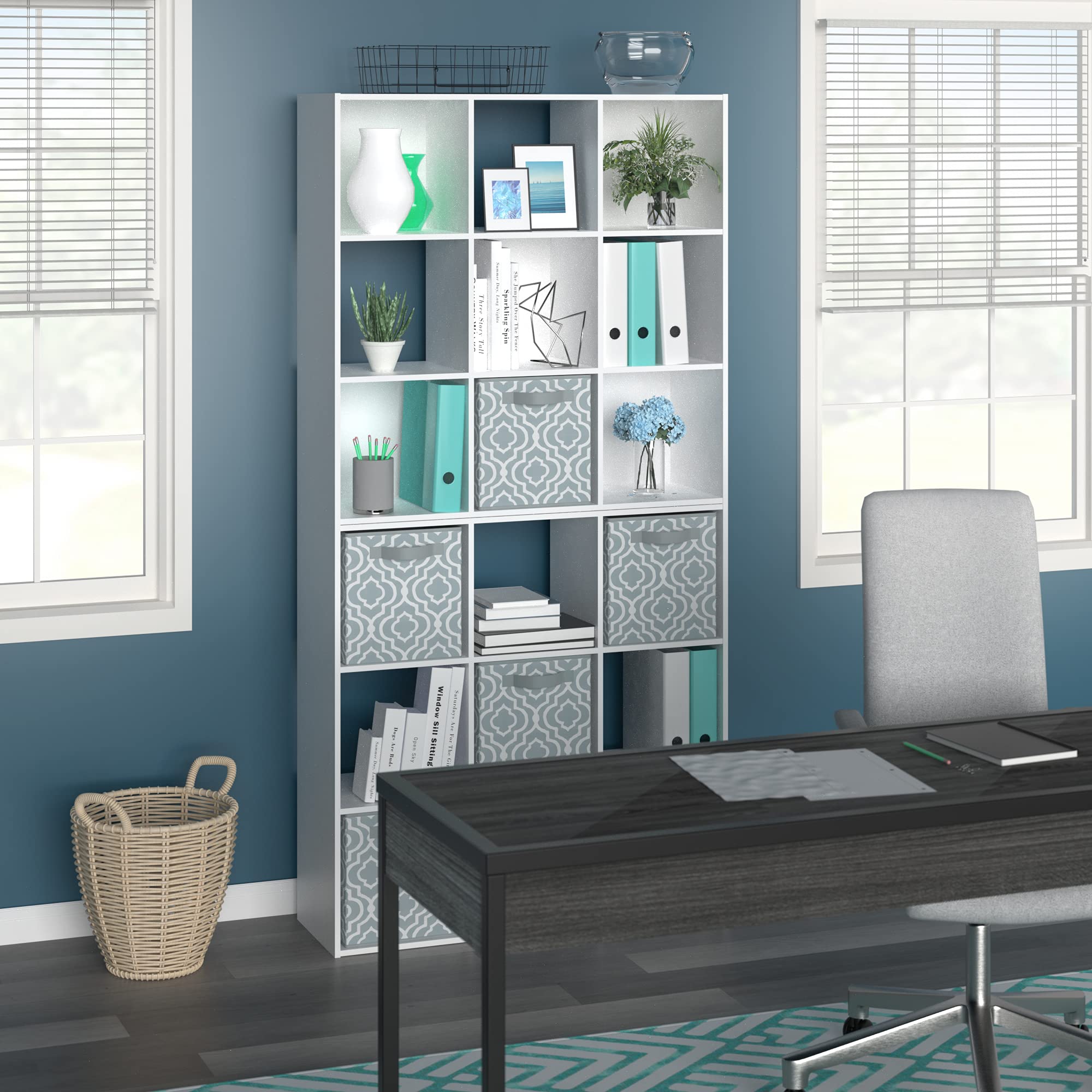 ClosetMaid 9-Cube Stackable Bookcase Shelf Organizer - White Laminated Wood Storage for Home & Office | Perfect for Books, Toys, and Display Decor