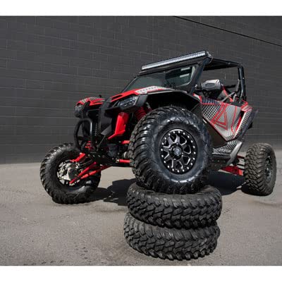 14x7 Tusk Uinta Beadlock Wheel 5.0+2.0 Milled Black for TRACKER SVX 1000 2020 - Off-Road Adventure