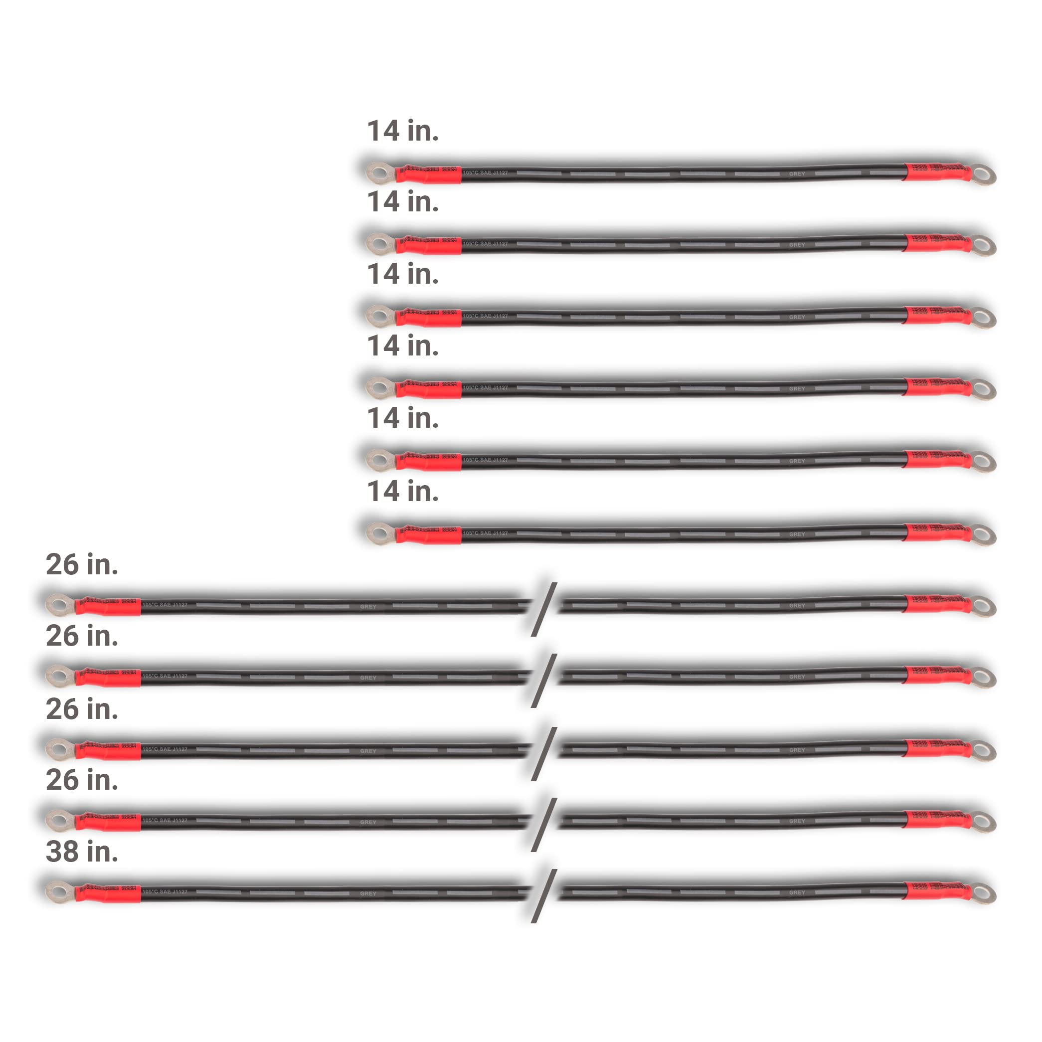 MODZ® Club Car DS IQ (600) Golf Cart 2-Gauge Complete Battery Cable Set - High Performance Replacement for Electric Golf Carts - Perfect for Golf Courses, Resorts & Private Communities