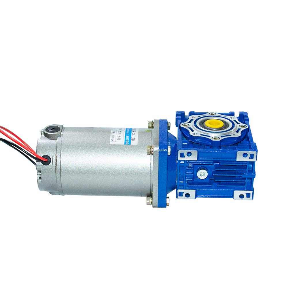 250W 24V High Torque DC Worm Gear Motor 60RPM with 30:1 Gearbox Speed Reducer - Perfect for Industrial Automation, Conveyor Systems & Heavy-Duty Machinery