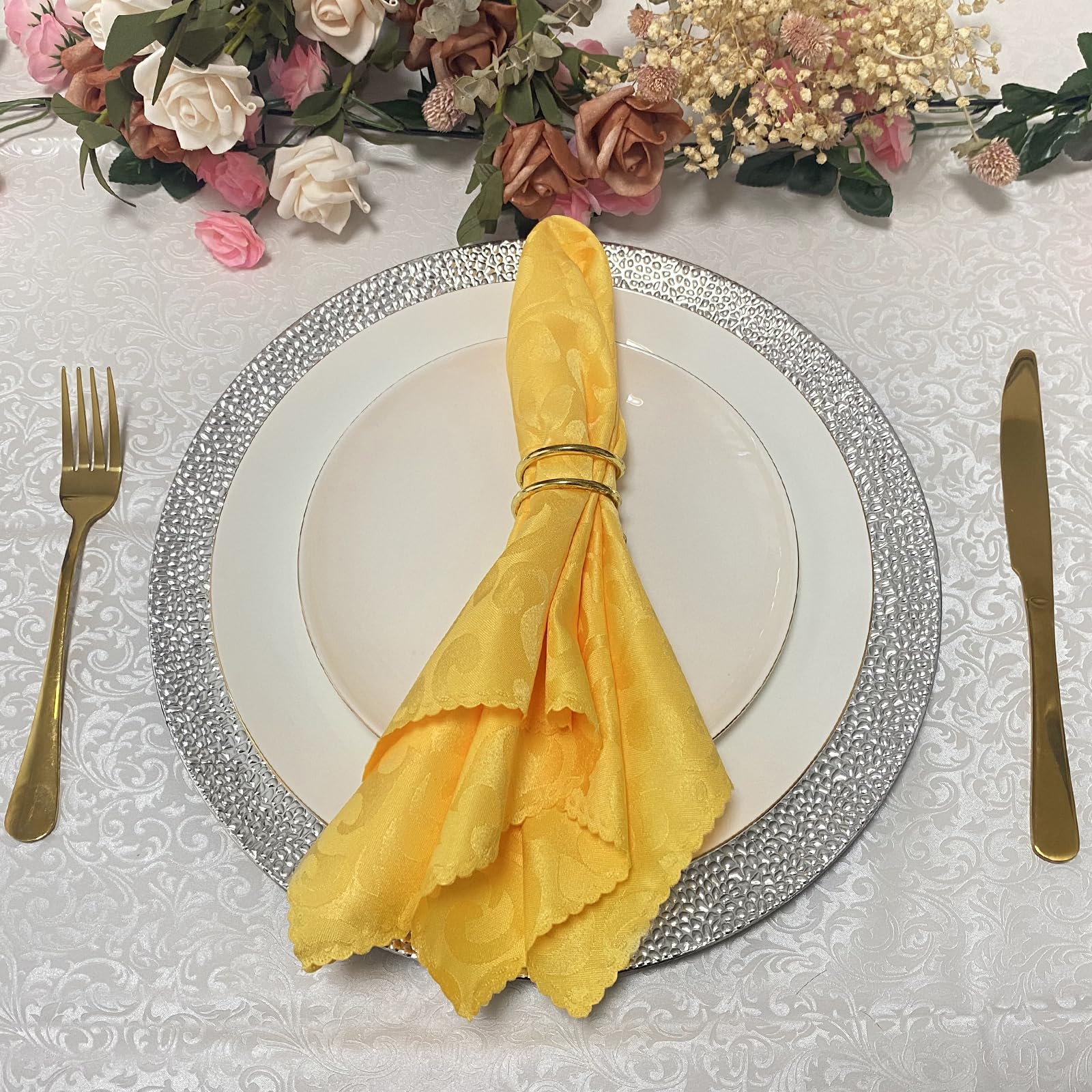 13 Inch Round Plastic Charger Plates Set of 8 - Elegant Dinner Plates for Wedding, Party & Event Decorations (Bubble Silver) - Perfect for Formal Dining, Buffet Serving & Table Setting