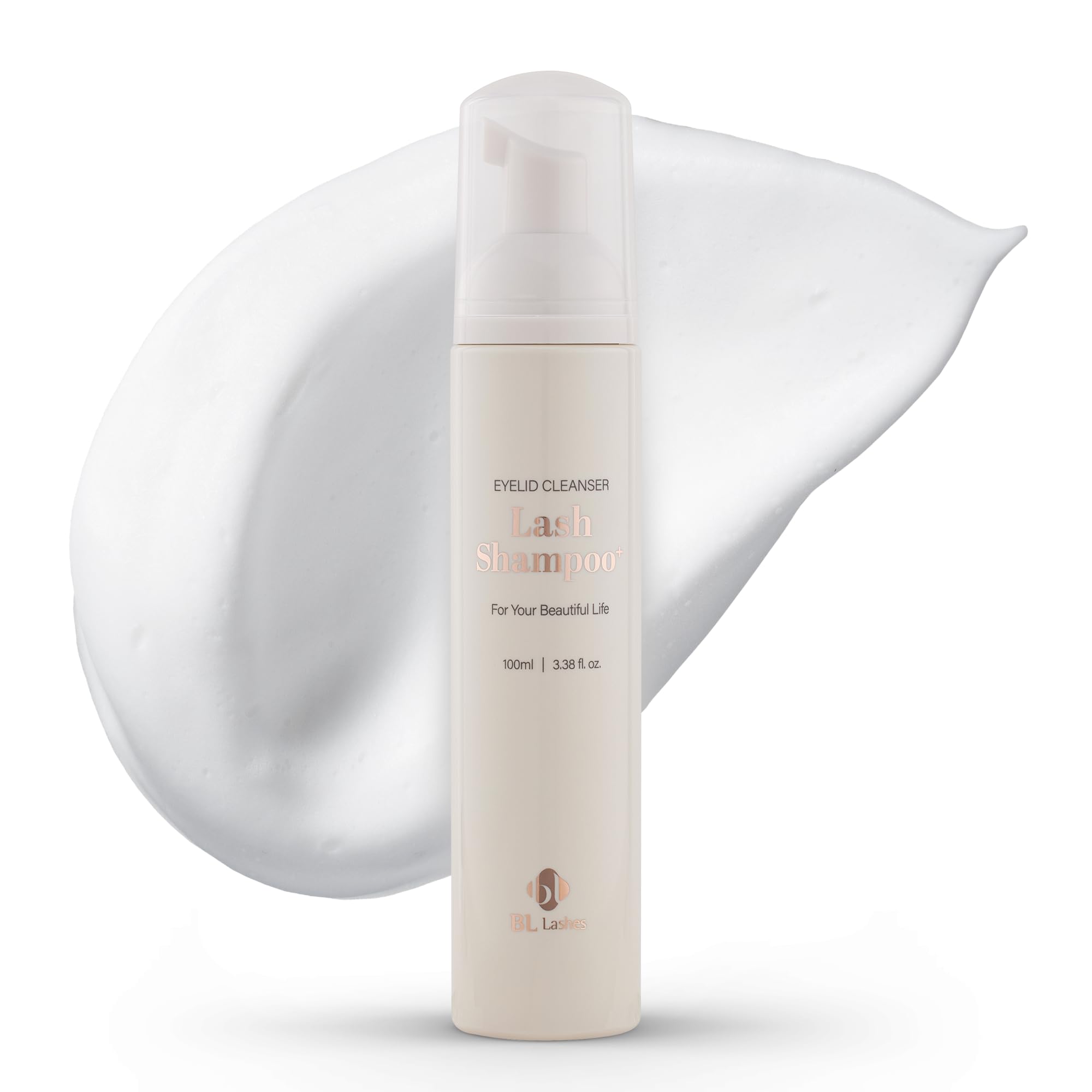 BL Lashes Lash Shampoo for Eyelash Extensions - Gentle Oil-Free Cleanser & Eyelid Wash | pH Balanced Formula for Sensitive Eyes (100ml) | Perfect for Daily Lash Care & Makeup Removal