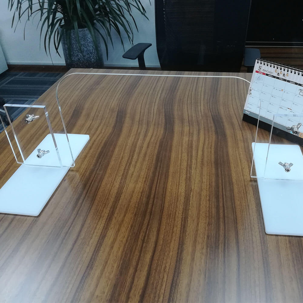 60x70cm Lightweight Acrylic Desk Partitions - Easy to Install Clear Protective Screens for Social Distancing | Office, Restaurant, School & Retail Use