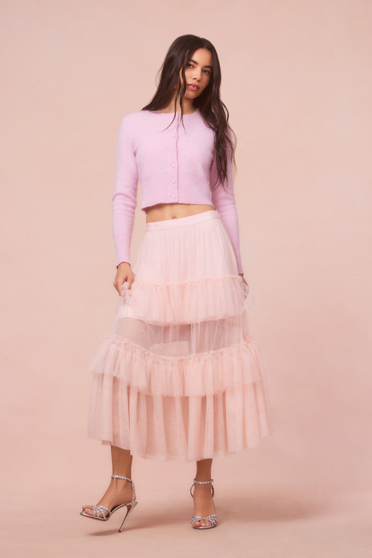 Elegant Parriott Tulle Maxi Skirt for Women - Flowy Long Layered Party Skirt - Perfect for Weddings, Prom, Evening Gala & Special Occasions
