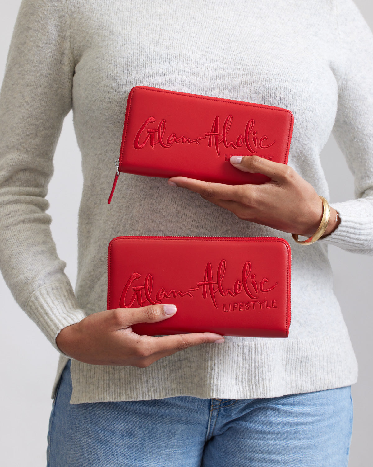 JUMBO SIGNATURE LOGO WALLET - Premium Leather Wallet for Men with RFID Protection (Red) - Perfect for Everyday Use, Travel & Business
