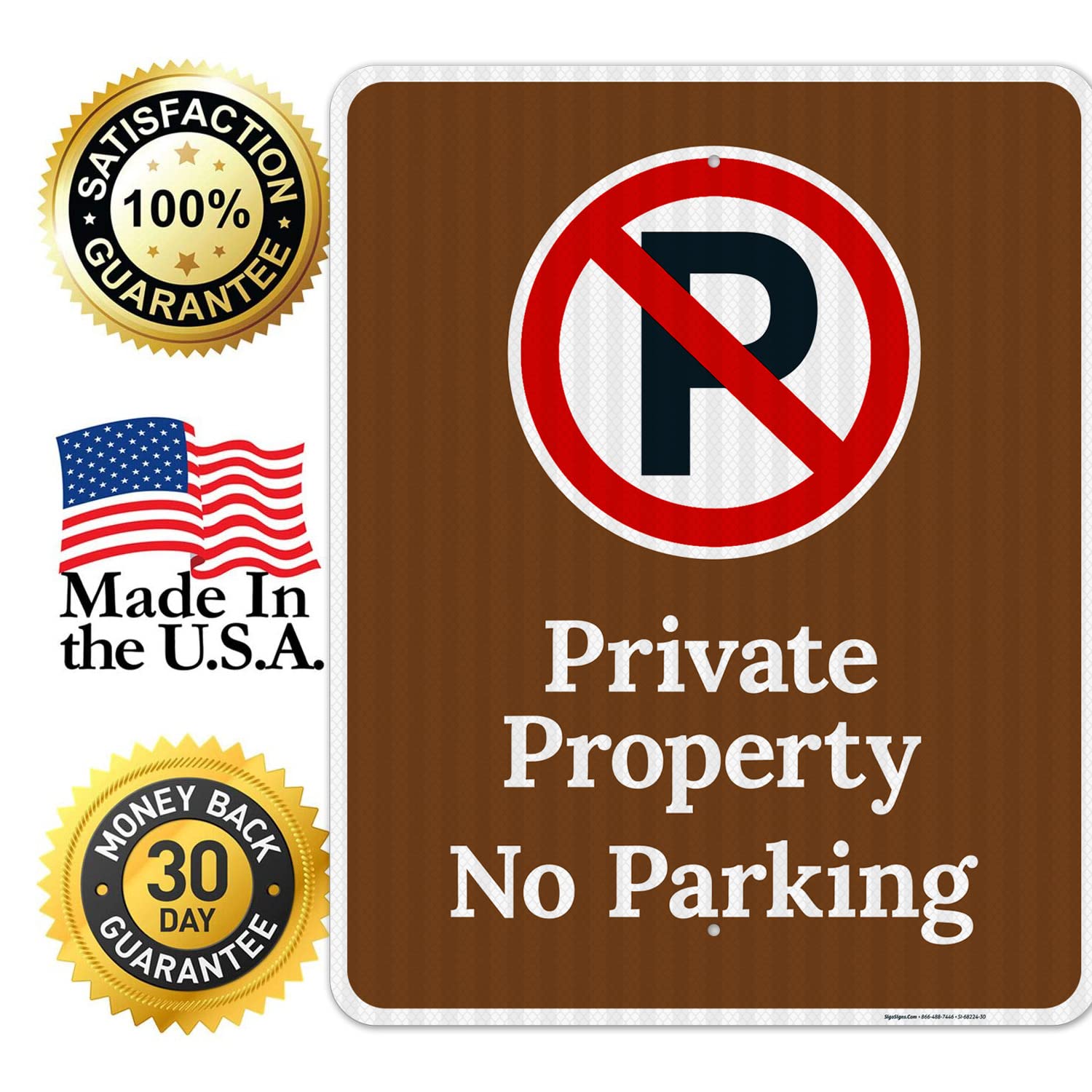 Private Property No Parking Sign - 24x30 Inches, 3M EGP Reflective .080 Aluminum, Fade Resistant, Made in USA - Ideal for Driveways, Parking Lots & Restricted Areas