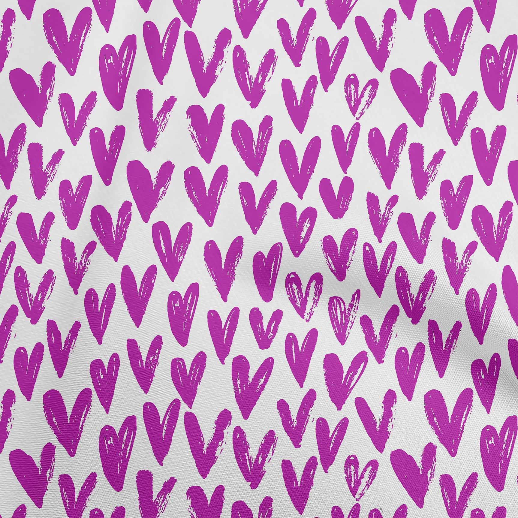 oneOone 100% Cotton Jersey Fuschia Pink Valentine Heart Print Fabric by The Yard - 58 Inch Wide Soft Knit Material for DIY Dresses, Crafts & Home Decor