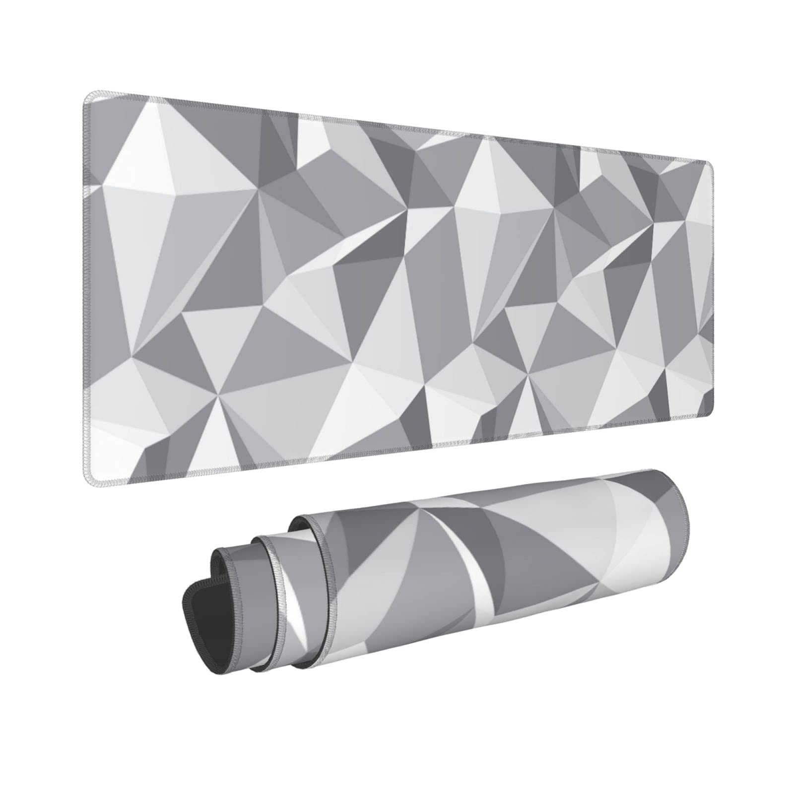 Premium Large XL Gaming Mouse Pad - Non-Slip Gray Geometric Design Extended Desk Mat for PC, Laptop & Office Work | Perfect for Gamers, Programmers & Home Office Decor Accessories