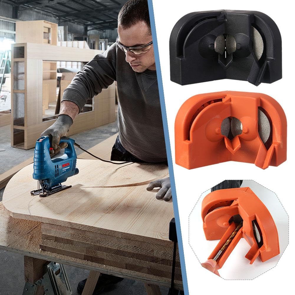 High-Speed Steel Drill Bit Sharpener - Portable Twist Drill Grinder for Masonry, Carbide, Cobalt & Tin-Coated Bits (1pc, Black) - Perfect for DIY Projects, Woodworking & Metalworking
