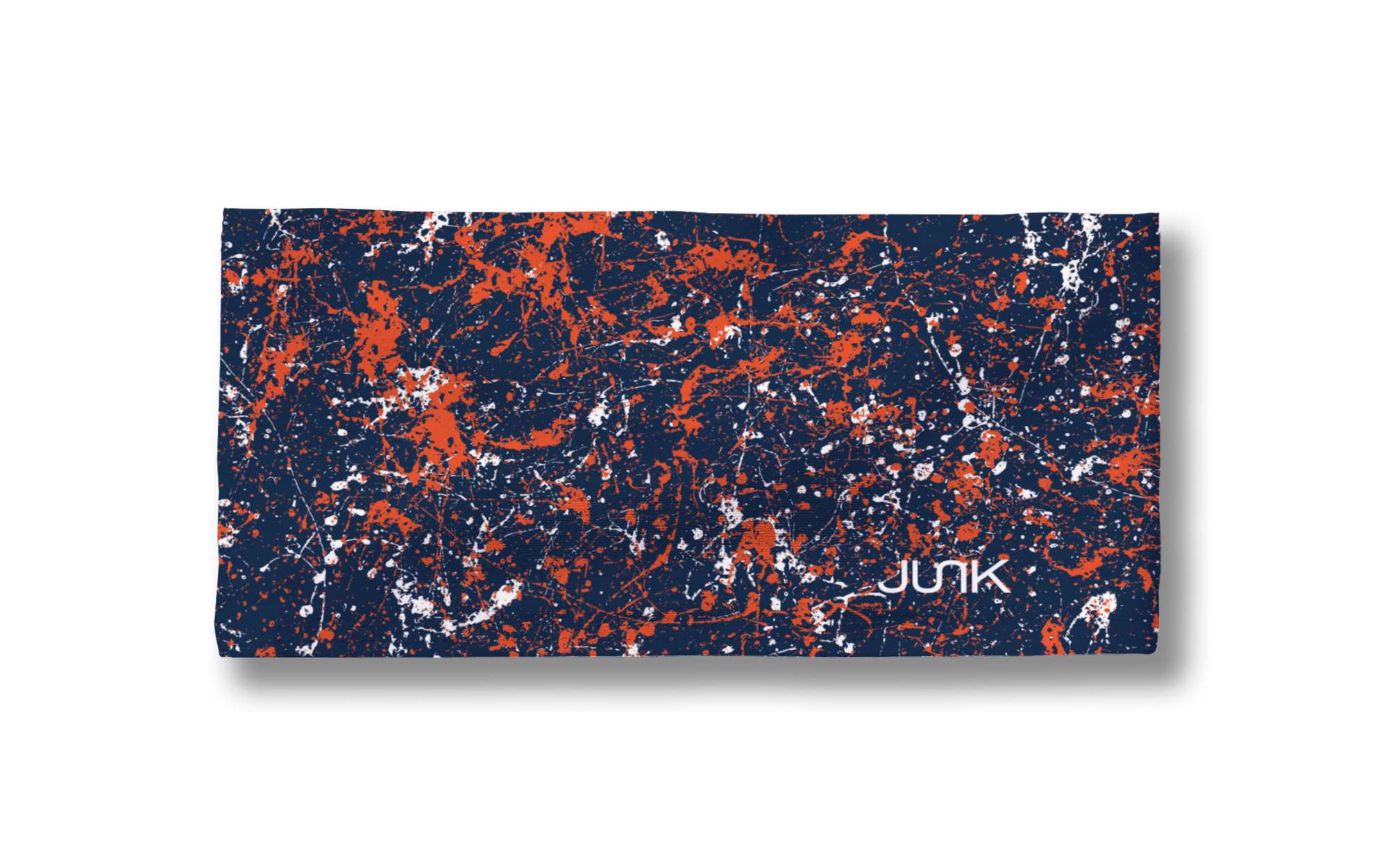 Big Bang Lite Headband - Navy, Orange & White Splatter Design - Perfect for Running, Yoga & Sports Activities
