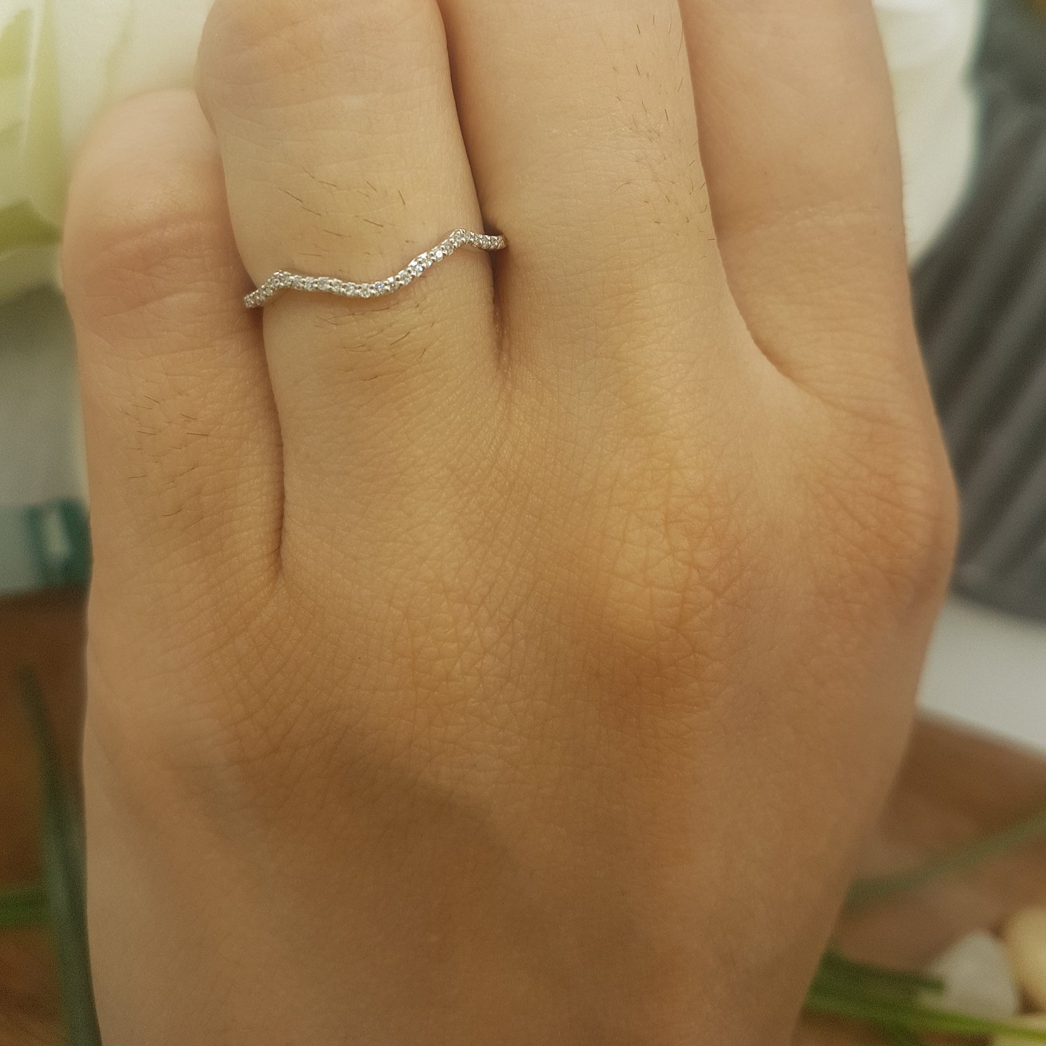 0.08 Cttw 10K Solid Gold Round White Diamond Women's Wedding Band - Stackable Contour Guard Ring for Bridal Sets & Anniversary Gifts | Dazzlingrock Collection