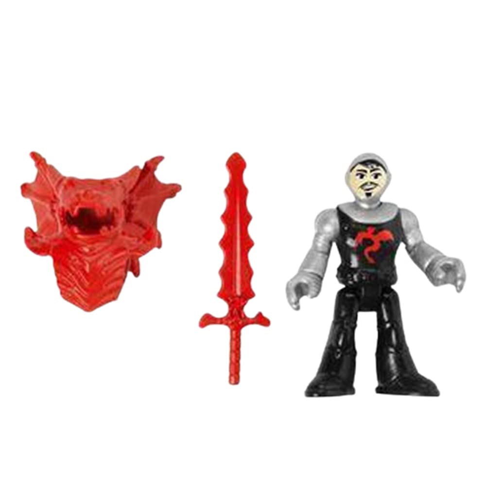 Fisher-Price Imaginext Blazing Battler's Dragon Playset Replacement Parts - HCG66 Black & Silver Figure with Helmet & Sword | Action Figure Accessories for Kids' Pretend Play Battles