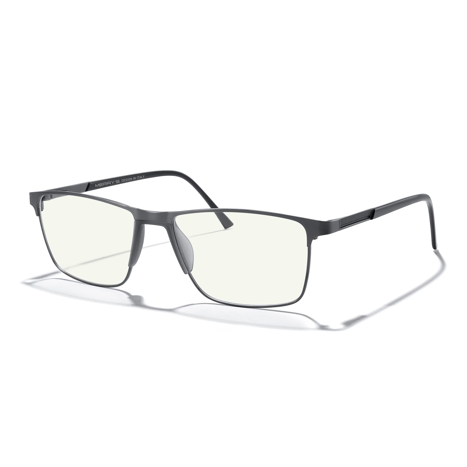 Blue Light Blocking Glasses for Men - Fashion Metal Frame Reading Glasses with Spring Hinge - Computer Glasses, Gaming Glasses & Night Driving Eyewear