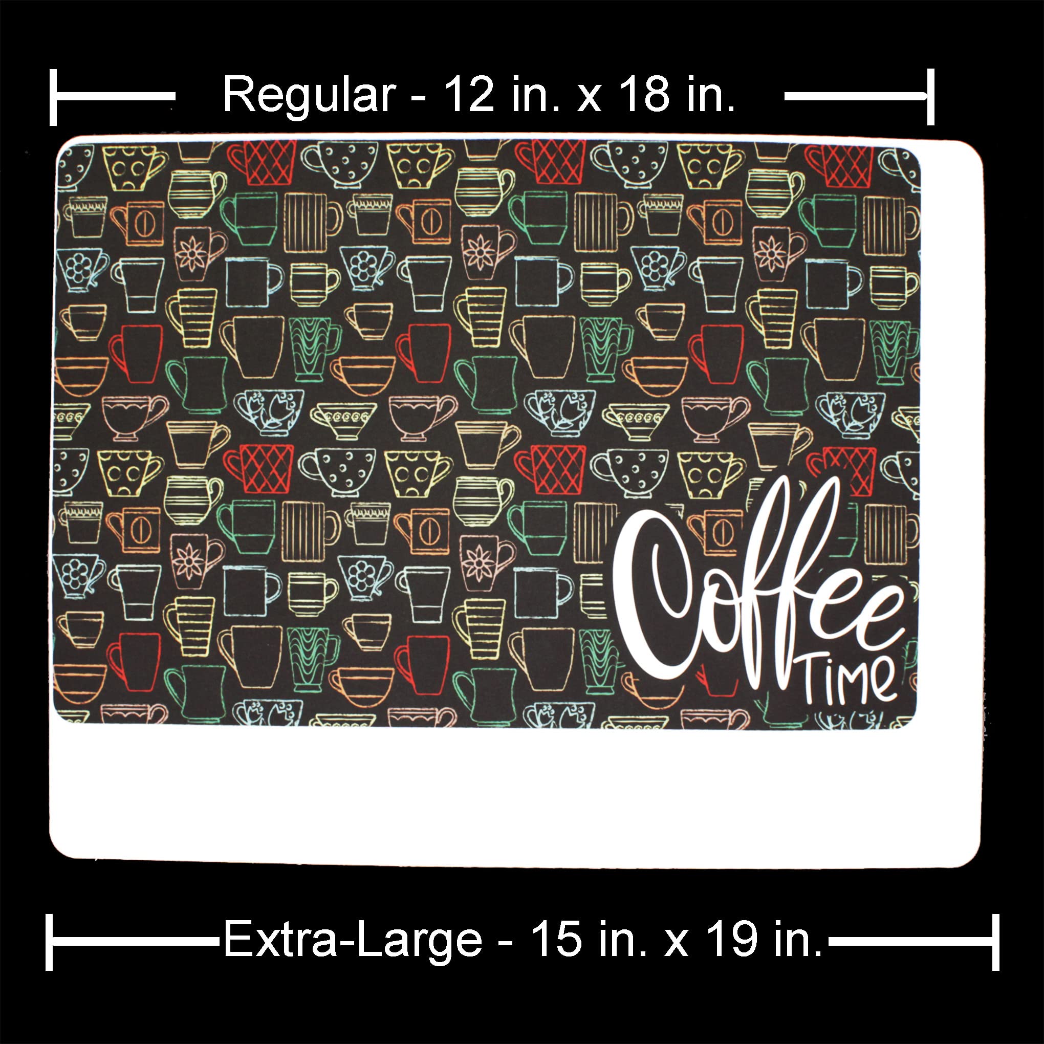 Premium Coffee Mat Placemat for Coffee Maker & Espresso Machine - 2 Sizes (12x18 & 15x20) Washable Spill Mat for Coffee Bar - USA Made Non-Slip Drip Tray - Perfect for Home Kitchen, Office Breakroom & Cafe Countertops