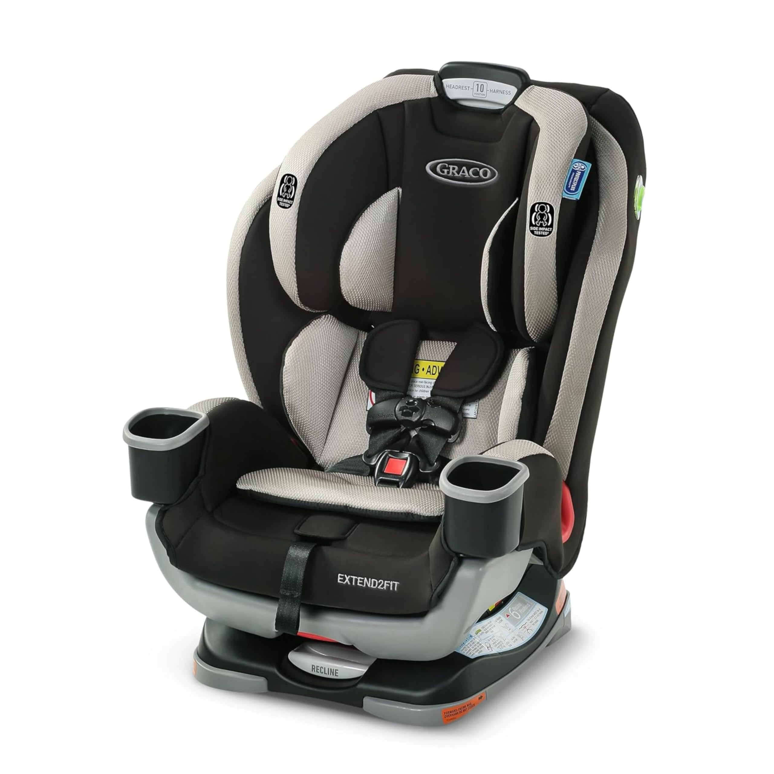 Graco Extend2Fit 3-in-1 Convertible Car Seat - Rear Facing, Forward Facing & Booster Seat | Grey | Safe & Comfortable for Toddlers to Big Kids | Perfect for Long Road Trips & Daily Commutes