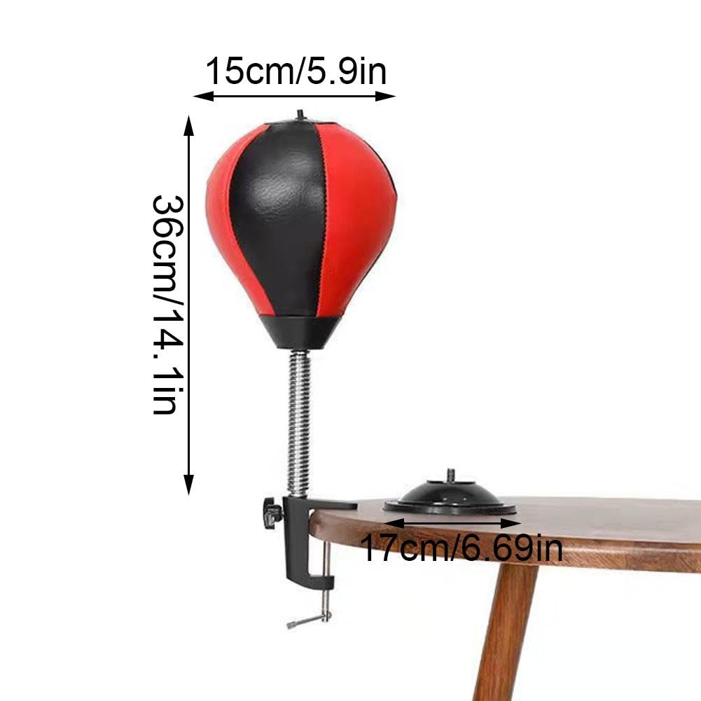 Desktop Punching Bag for Stress Relief - Boxing Speed Ball with Desk Clamp & Suction Cup - Fun Office Desk Accessory - Perfect Gift for Boss, Coworkers or Home Office Use - Great for Stress Management & Quick Workout Breaks