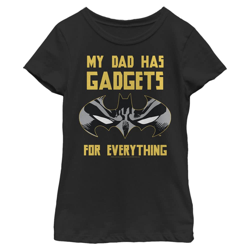 Warner Brothers Batman Superhero Graphic T-Shirt for Men & Women - Cool Dad Gadgets & Girls Short Sleeve Tee - Black Cotton Large Size - Perfect for Cosplay, Comic Con & Casual Wear