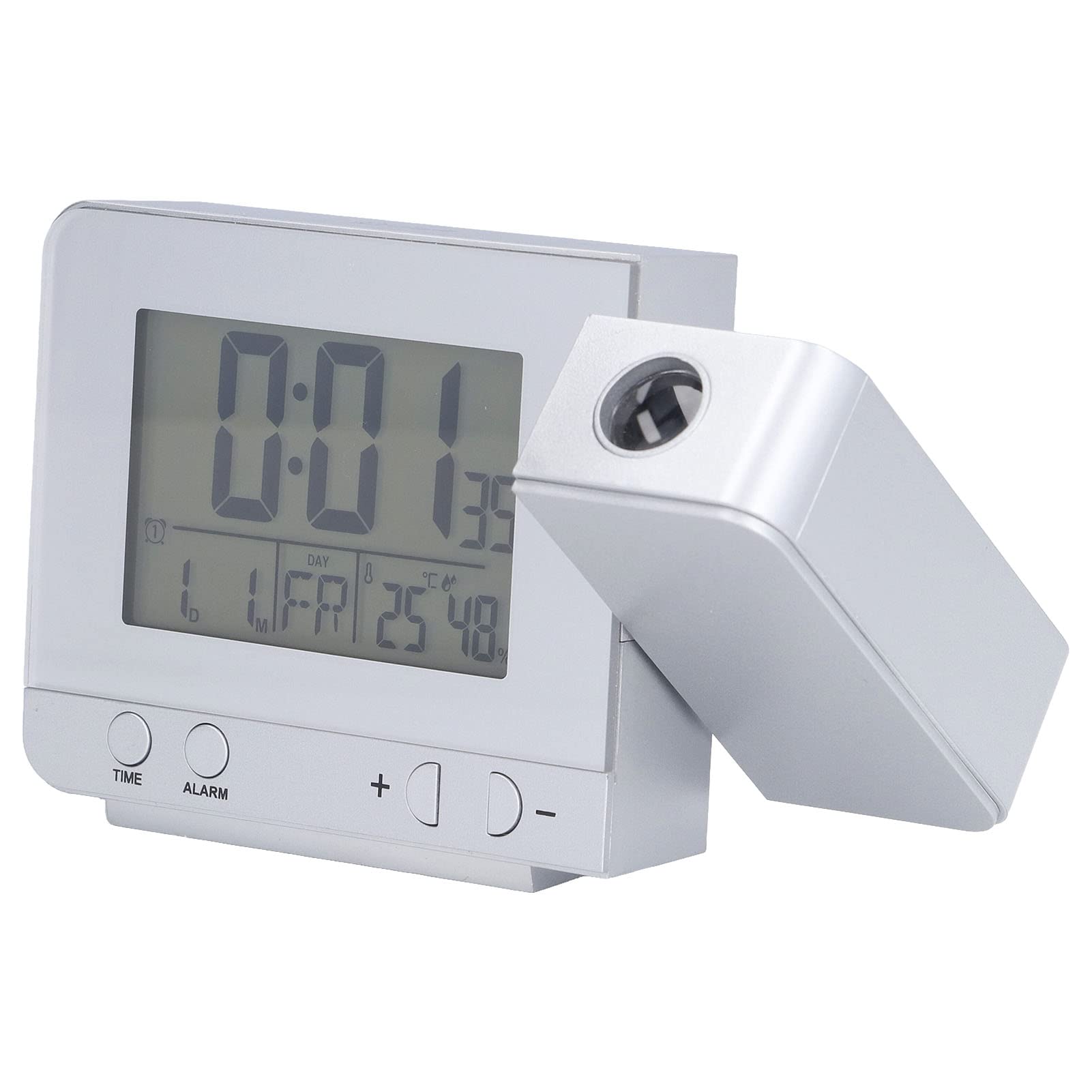 Multifunctional Digital Projection Alarm Clock with 4 Brightness Modes & Temperature Display - Perfect for Office, Living Room, Bedroom & Nightstand Use