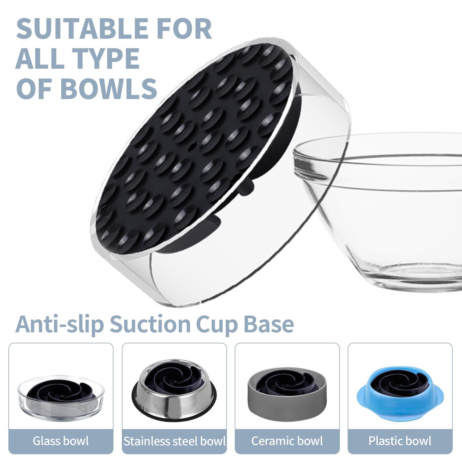 Bestalk Slow Feeder Dog Bowl Insert - Soft Silicone Anti-Choking Eating Mat with Suction Cups for Small, Medium & Large Dogs - Fits Standard & Elevated Bowls - Perfect for Fast Eaters & Digestive Health - Great for Mealtime Enrichment & Portion Control