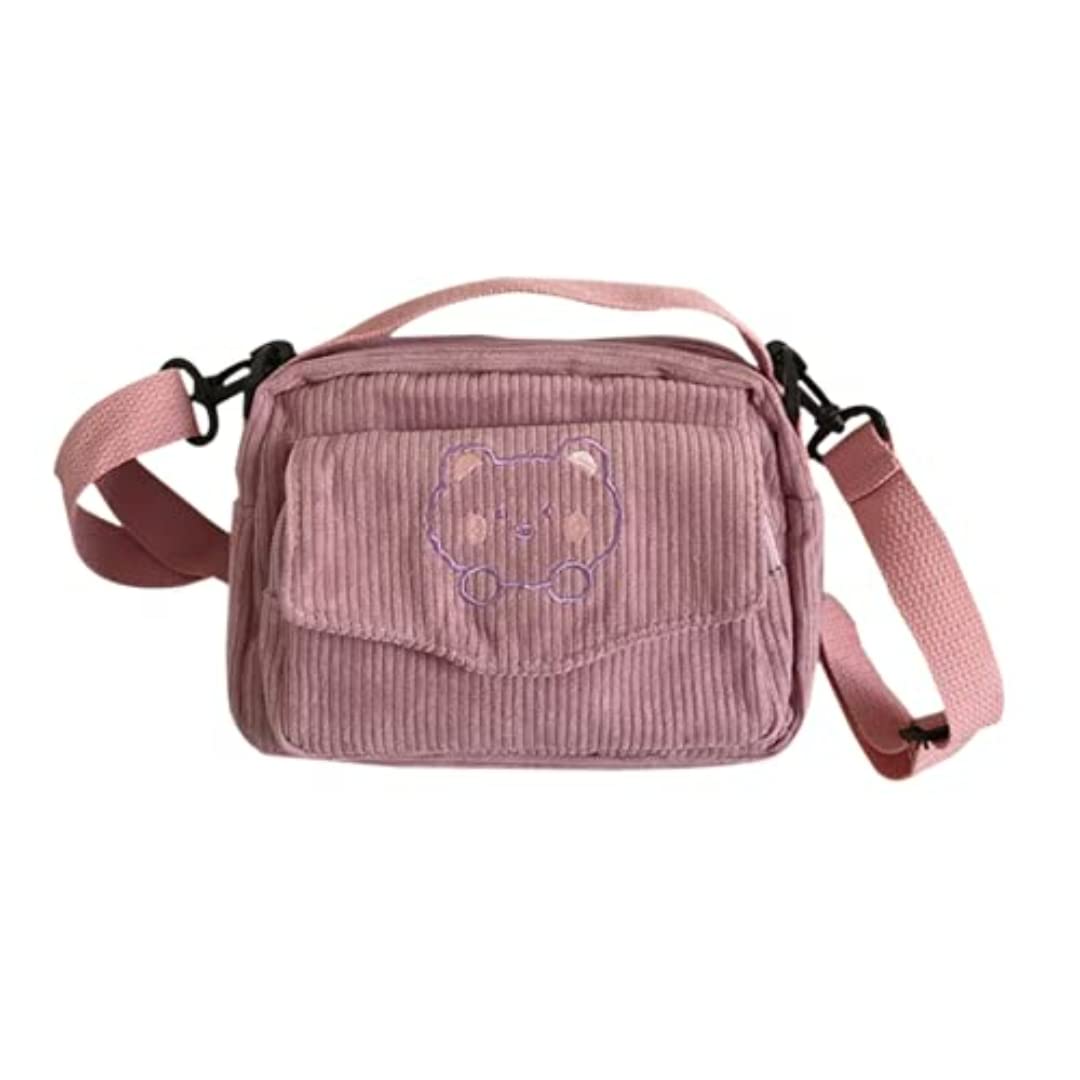 GGOOB Kawaii Crossbody Bag with Wallet - Stylish Corduroy Purse for Women | Perfect for Everyday Use, Travel & Shopping