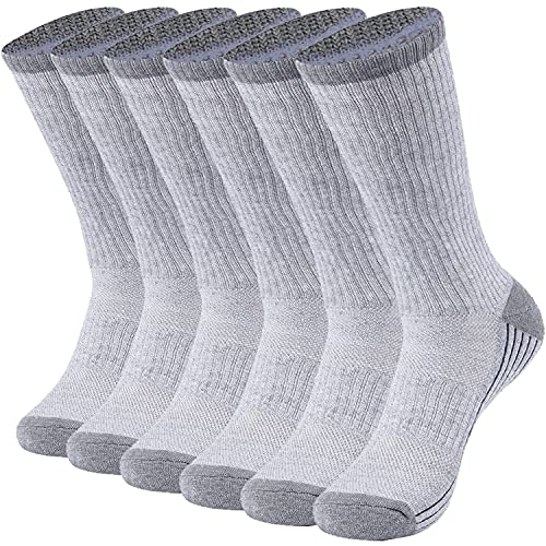 6-pairs Grey Fast Drying Crew Socks