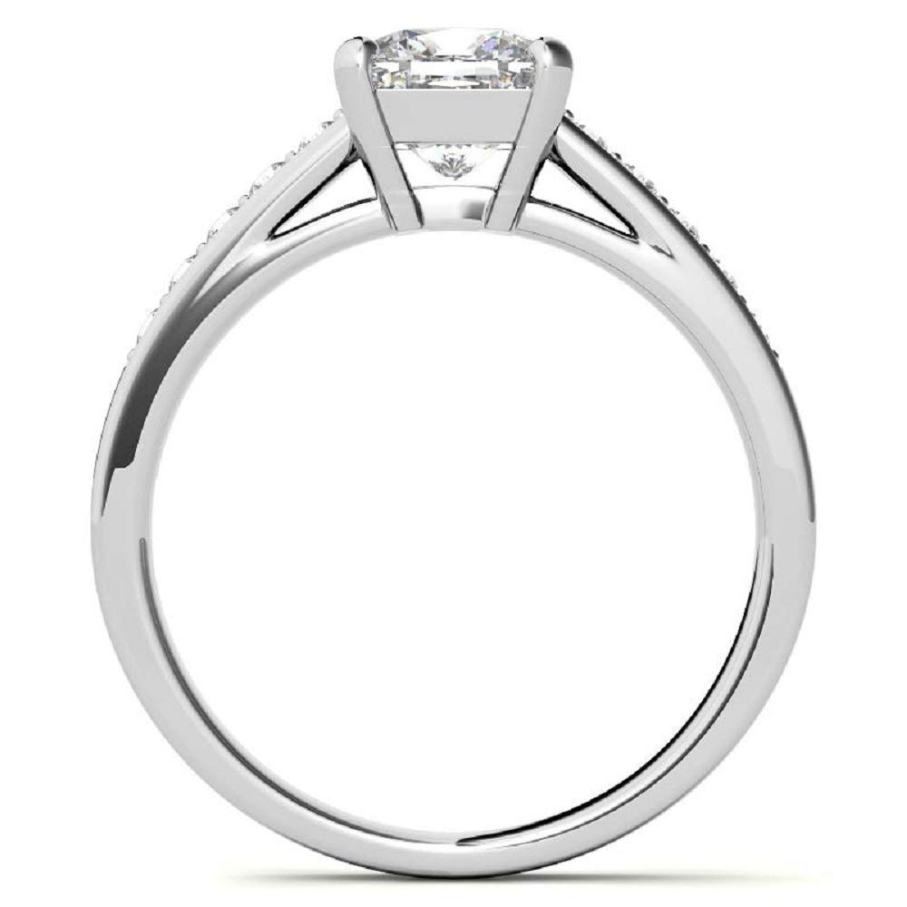 2CT Cushion Cut Colorless VVS1 Moissanite Engagement Ring for Women - Wedding, Anniversary, Promise Ring - Solitaire Halo Ring - Perfect Gift for Her - Ideal for Proposals, Weddings & Special Occasions
