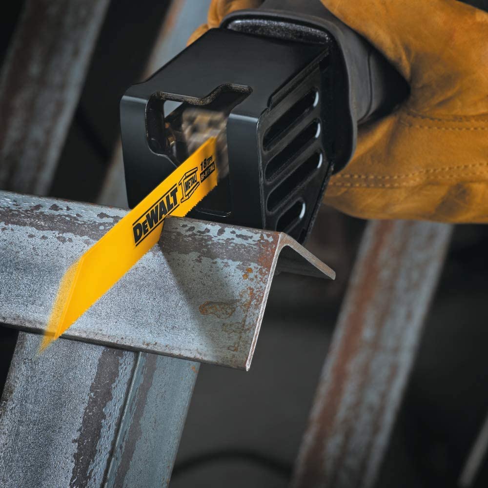 DEWALT DW4811 6-Inch 18 TPI Metal Cutting Reciprocating Saw Blades - 5-Pack for Steel, Aluminum & Pipe Cutting - Ideal for Construction, Demolition & HVAC Work