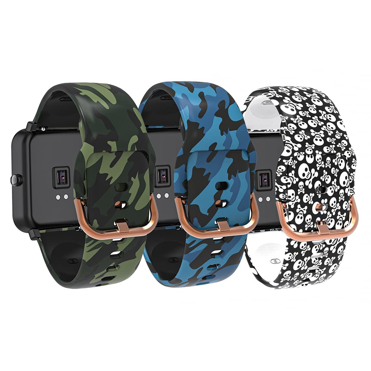 FITVII Fitness Tracker Bands 3-Pack - Soft Silicone Wristbands for Workout & Daily Use