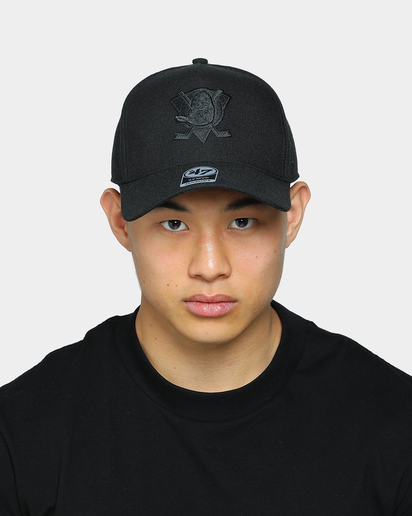 47 Brand Anaheim Ducks Replica MVP DT Snapback Hat - Black/Black Adjustable Baseball Cap for Men & Women - Perfect for Hockey Games, Sports Events & Casual Wear