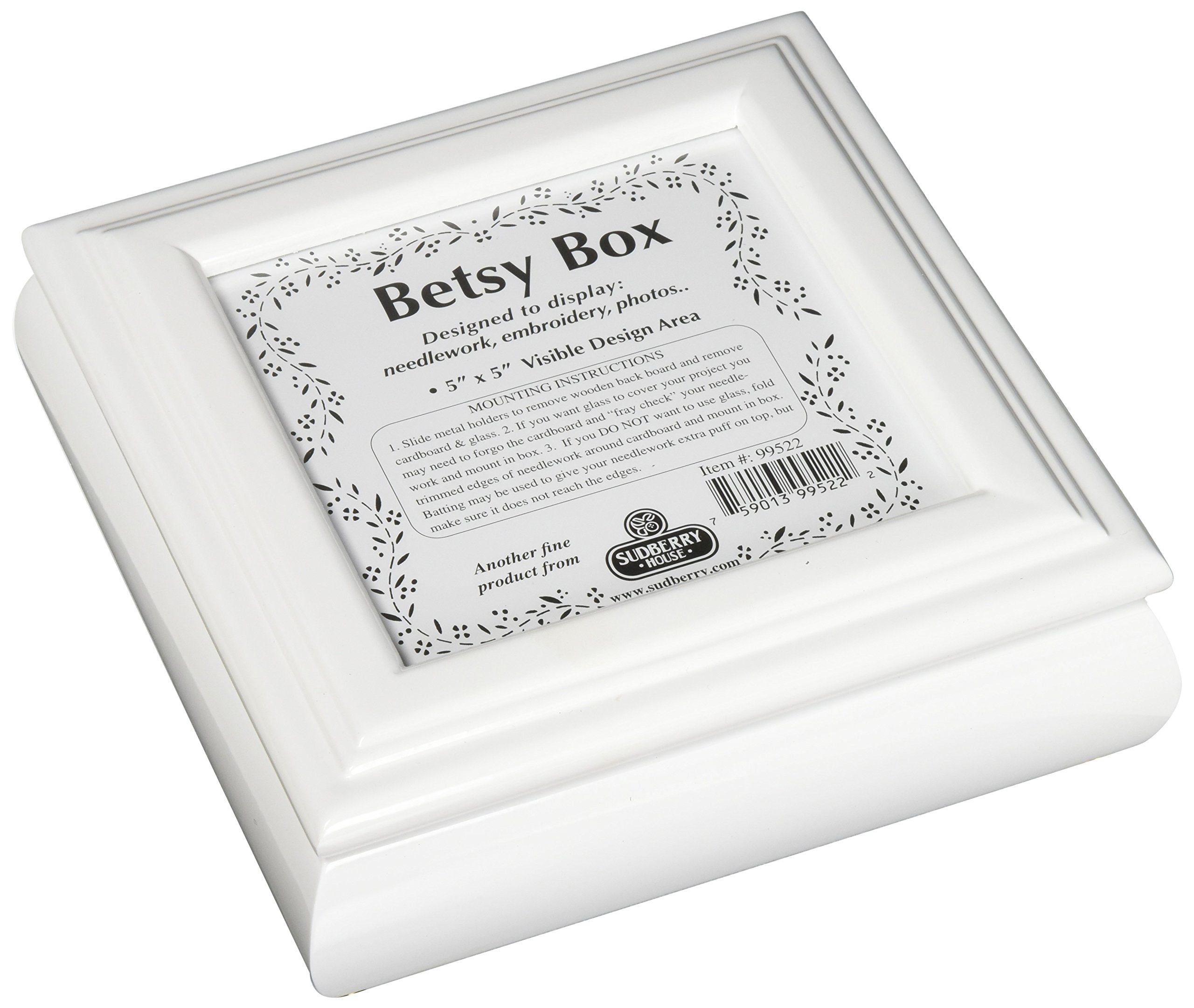 White Betsy Square Box - 8 x 2.75 Inches Decorative Storage Container | Perfect for Jewelry, Keepsakes & Home Organization