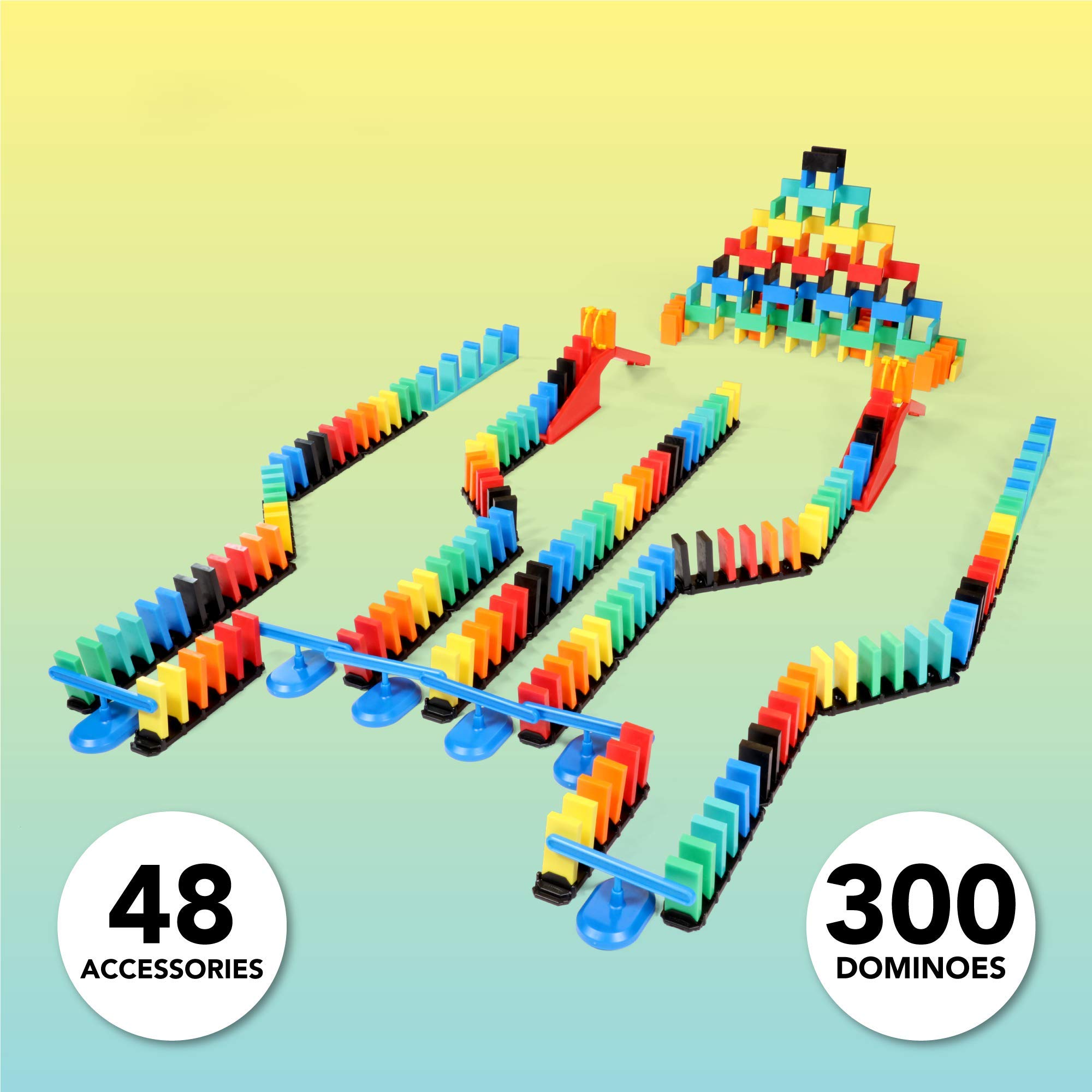 Bulk Dominoes Pro-Domino Kit | 300-Piece STEM Learning Toys, Family Board Games for Kids & Adults, Educational Building Blocks for Chain Reaction & Toppling Fun – Perfect for Classroom, Birthday Parties & Family Game Nights