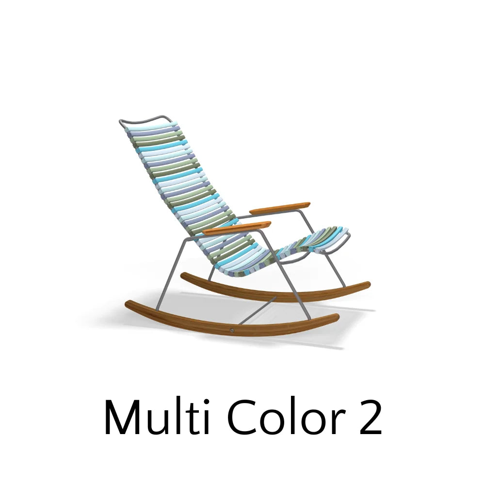 CLICK Outdoor Rocking Chair - Patio, Garden & Porch Relaxation - Comfortable All-Weather Wicker Rocking Chair for Backyard, Poolside & Deck Use