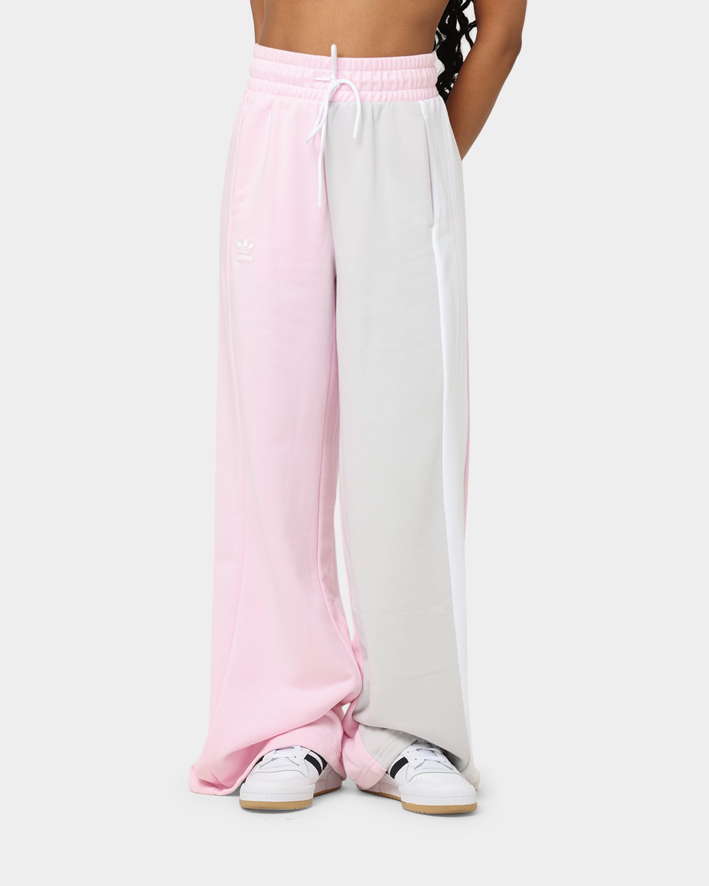 Adidas Women's Wide Leg Sweatpants - Soft Fleece Joggers, High Waist Lounge Pants in Clear Pink | Perfect for Yoga, Gym, Running & Casual Wear