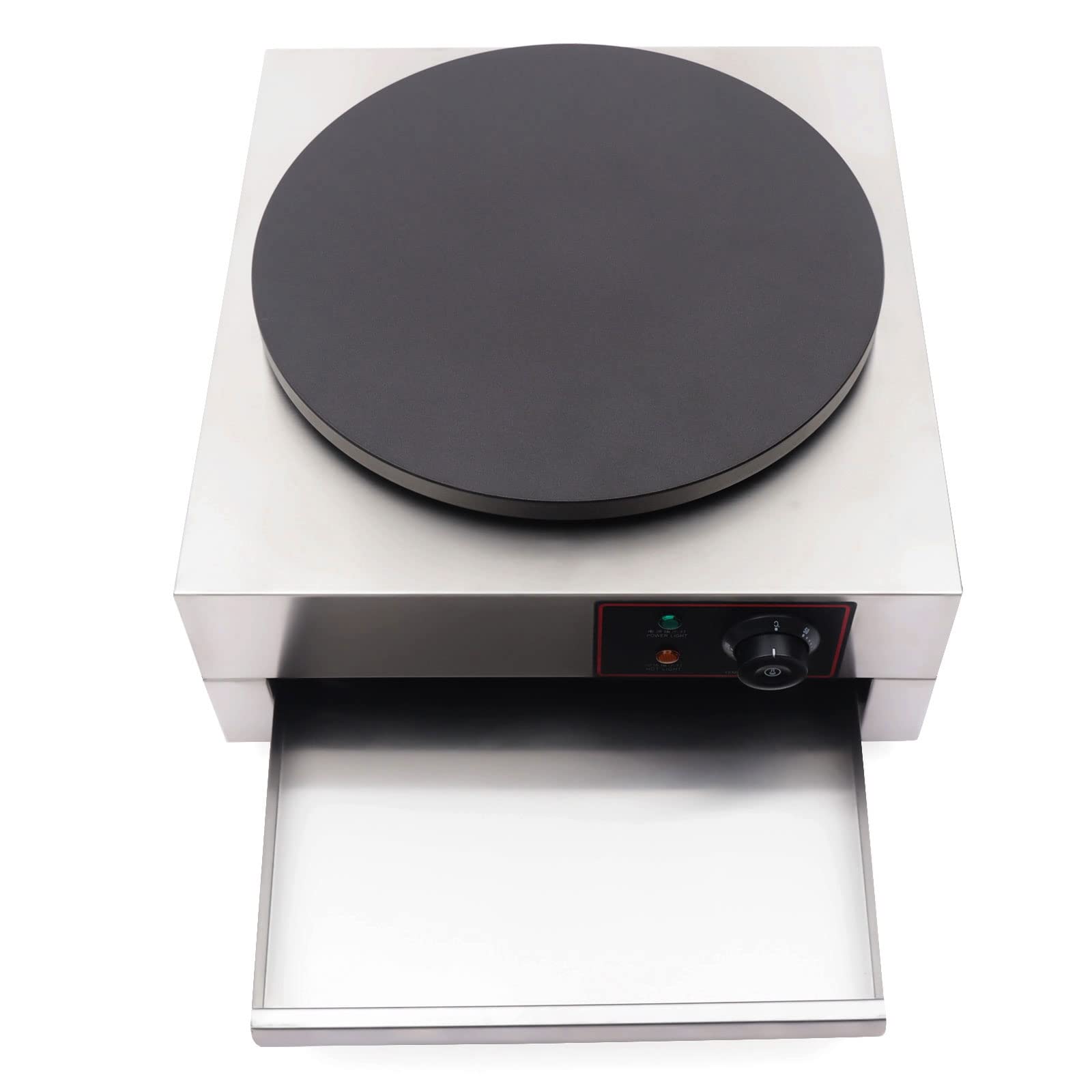 1700W Commercial Electric Crepe Maker - 16 Inch Nonstick Pancake Griddle with Adjustable Temperature (50-300°C/122-572°F) - Automatic Pancake Machine for Restaurants, Cafes & Catering Equipment - Perfect for Breakfast, Brunch & Dessert Preparation