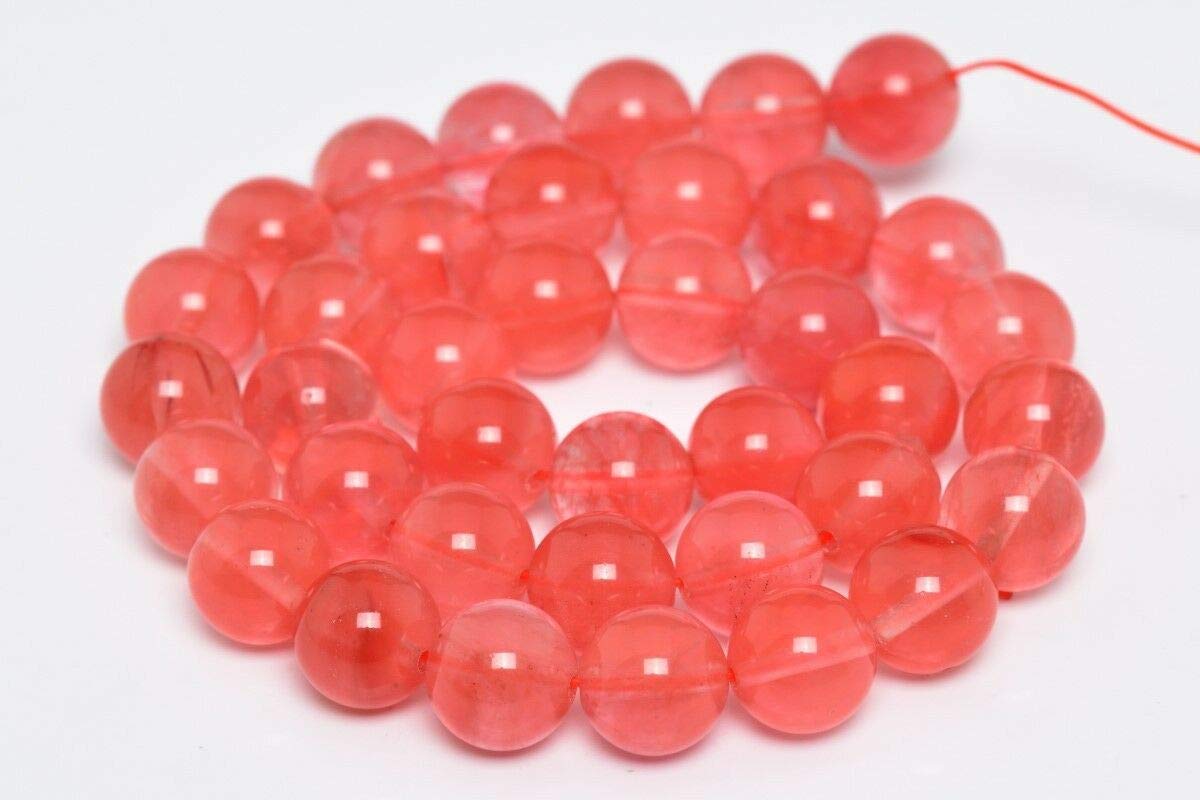 10MM AAA Grade Fruity Pink Cherry Quartz Round Loose Beads - 15 Inch Strand for Jewelry Making, DIY Crafts, Bracelets & Necklaces | Perfect Beads Store | Ideal for Gift Giving, Home Decor & Fashion Accessories