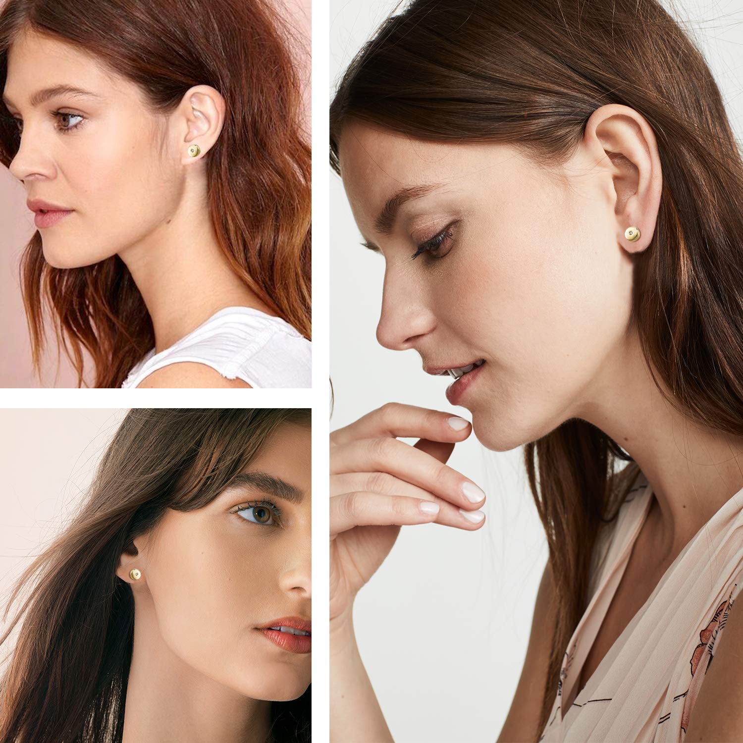 Sterling Silver Gold Plated Tiny Dot Stud Earrings for Women | Minimalist Hypoallergenic Jewelry | Perfect for Everyday Wear, Gifts & Special Occasions