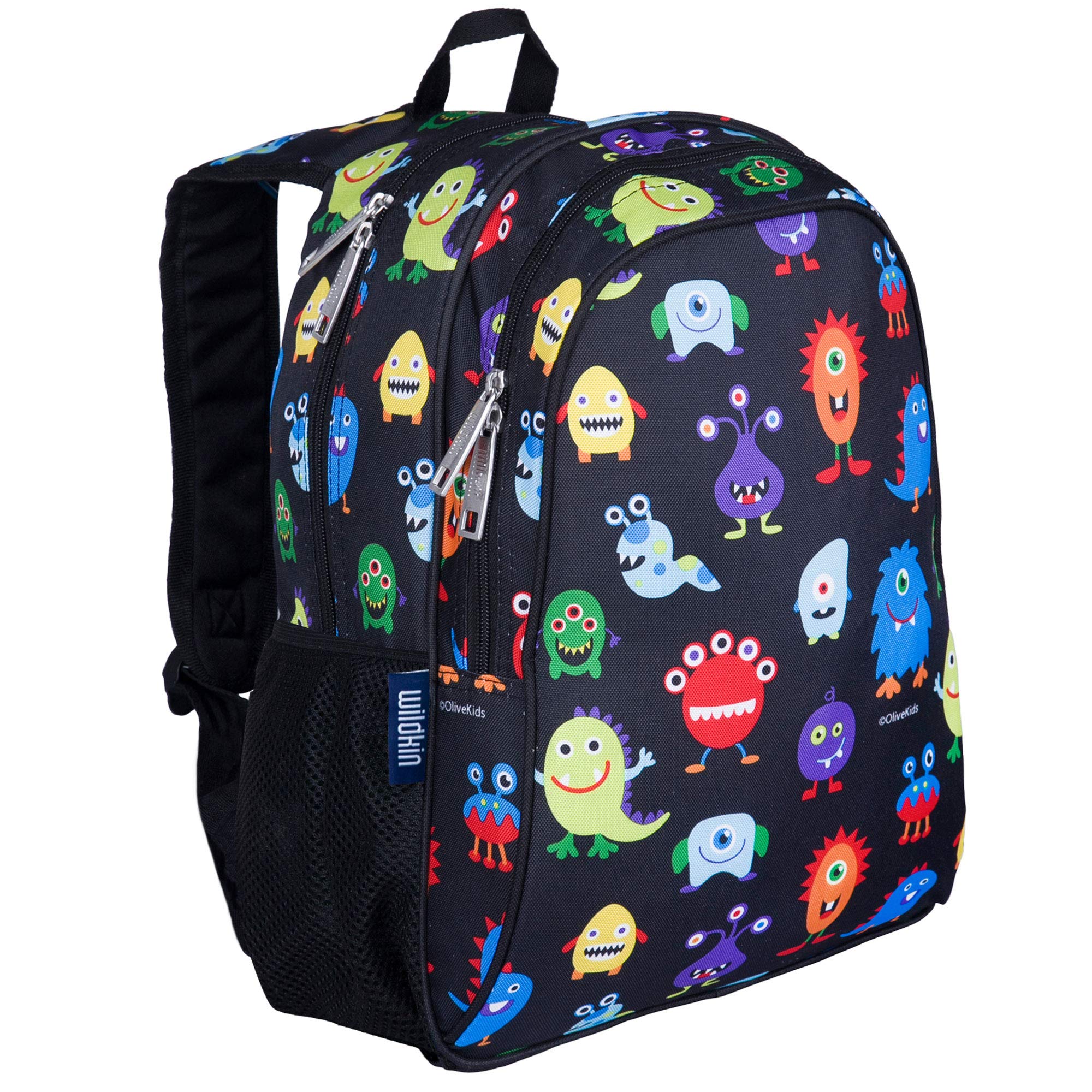 Wildkin 15-Inch Kids Backpack for Boys & Girls - Lightweight School Backpack with Padded Back & Adjustable Straps - Durable Elementary Backpack for School, Travel & Daycare - Monster Design Backpack for Kids Ages 5-8