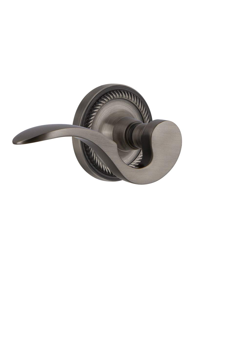 Nostalgic Warehouse Rope Rose Privacy Manor Lever Door Handle - Antique Pewter Finish for Vintage Home Decor & Interior Design