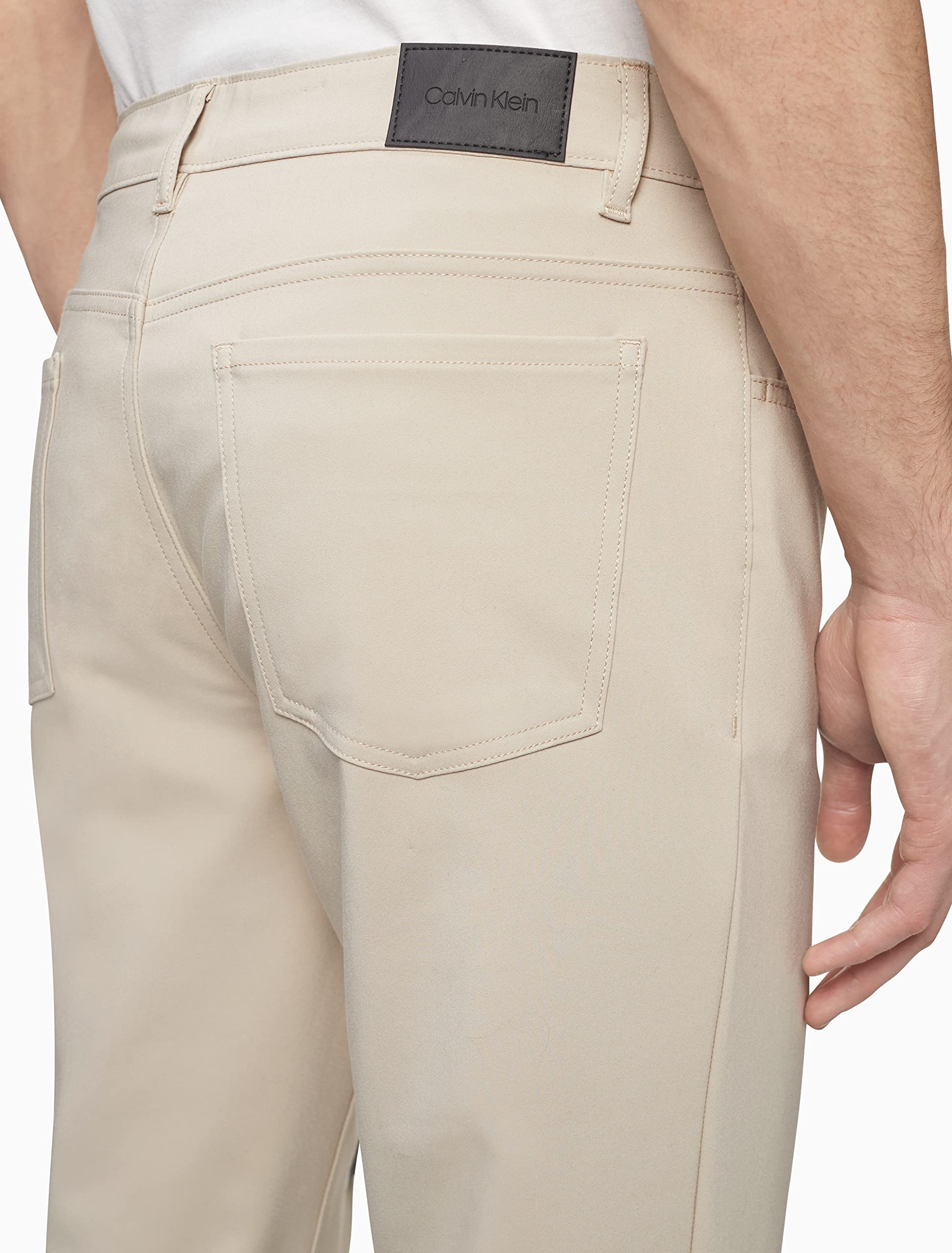 Calvin Klein Men's Slim Fit Stretch Wrinkle-Resistant Tech Woven Pants for Office & Travel | Comfortable Business Casual Dress Pants for Work & Daily Wear