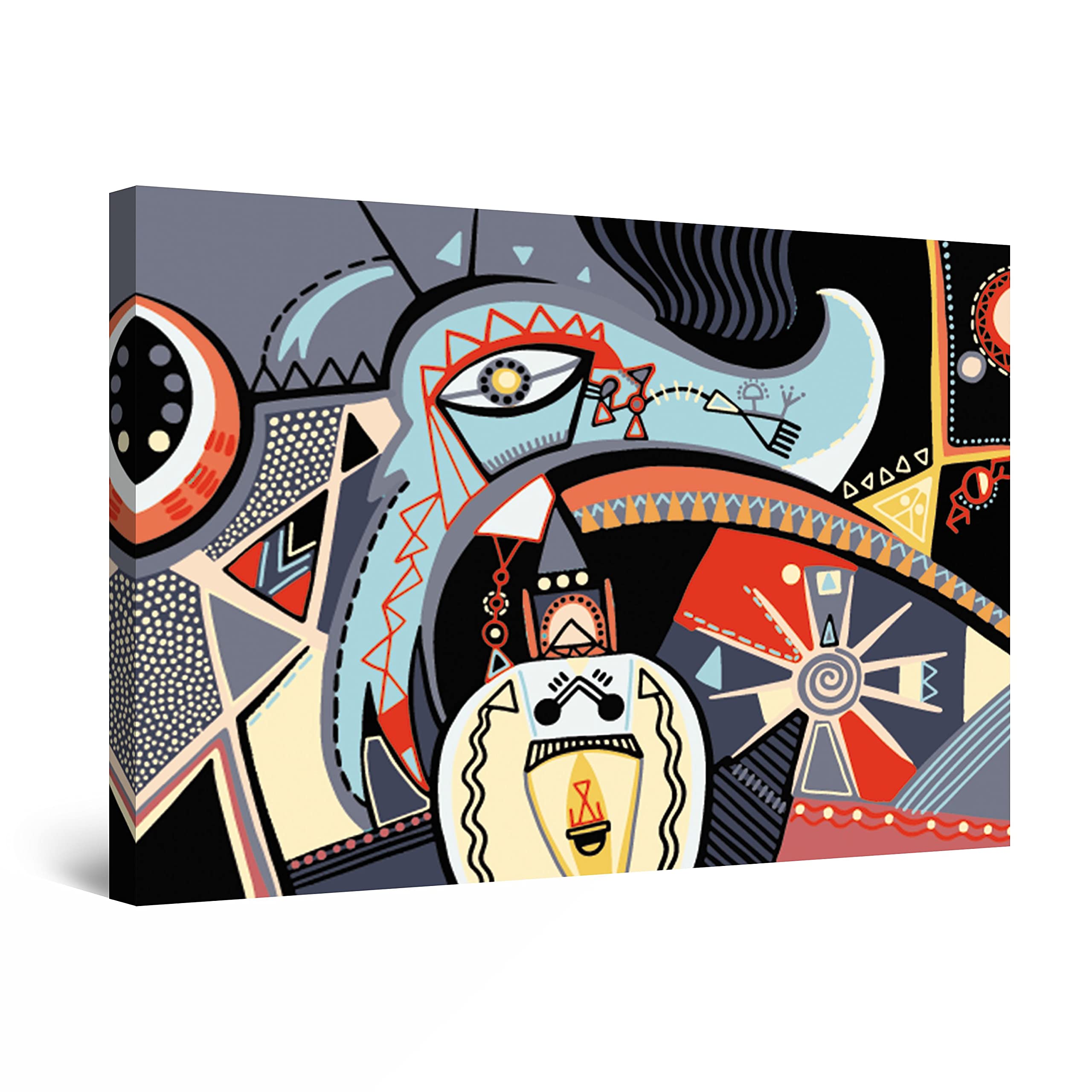 Abstract Colored Odyssey Canvas Wall Art - 32x48 Inch Modern Painting for Living Room Decor | Home Office & Bedroom Wall Decor