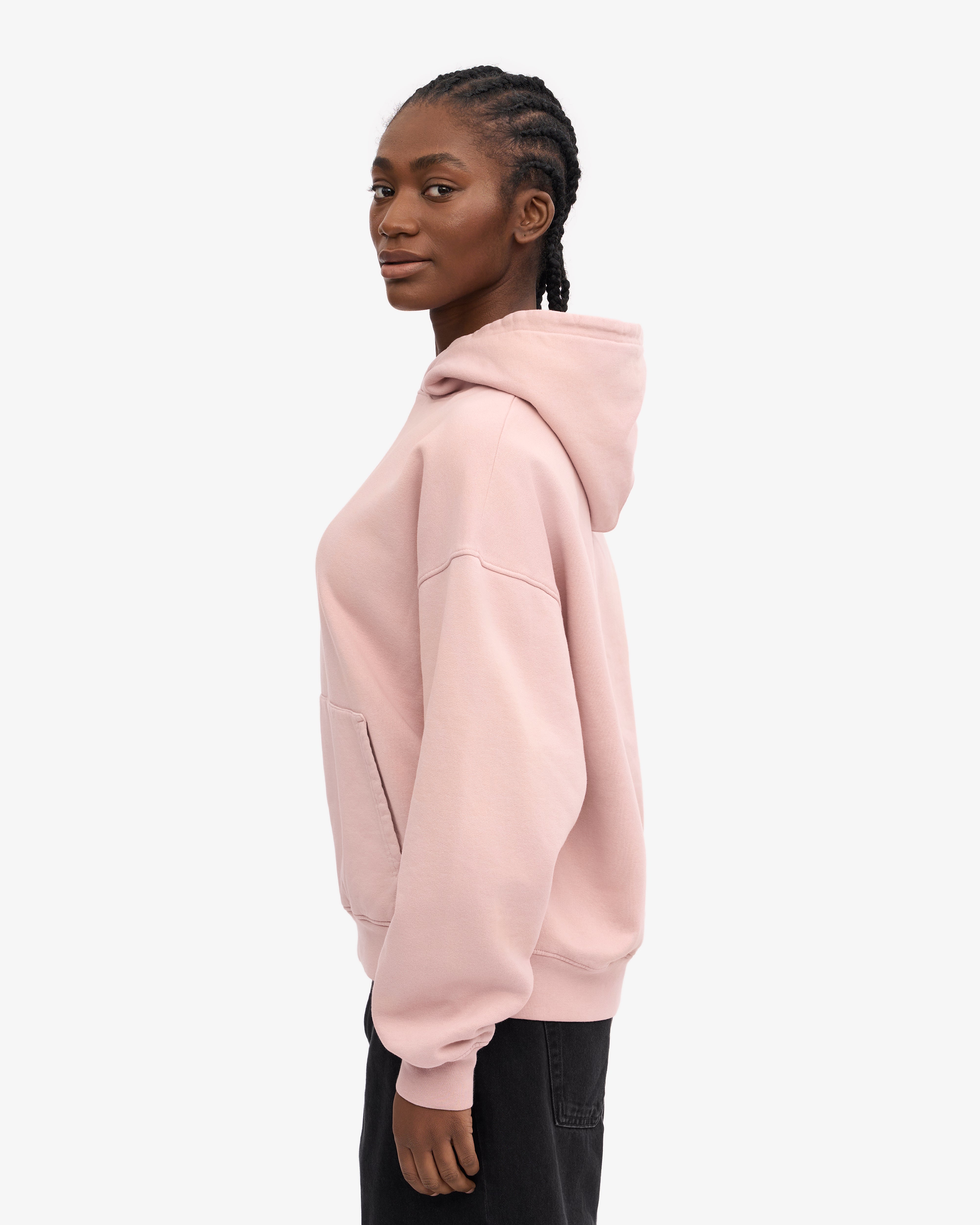Organic Oversized Hoodie - Faded Pink Cotton Pullover for Women | Cozy Loungewear & Casual Streetwear Outfit