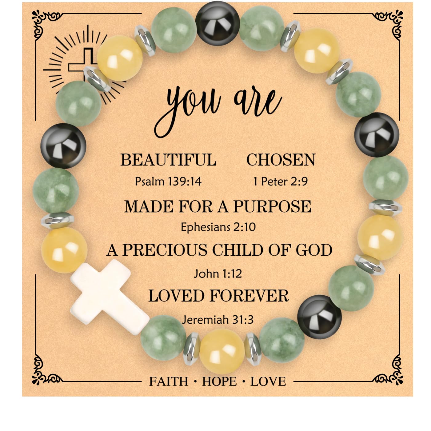 **Christian Easter Gifts for Women - Inspirational Cross Bracelet with Jesus Faith Jewelry - Religious Birthday Gift for Daughter, Granddaughter, Sister, Mom, Grandma & Godmother - Perfect Easter Basket Stuffer & Daily Faith Reminder**